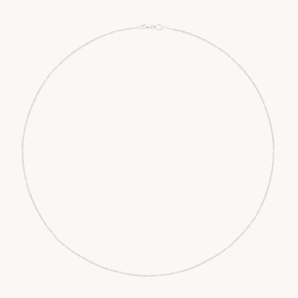 Astrid Story Chain Necklace in Solid White Gold