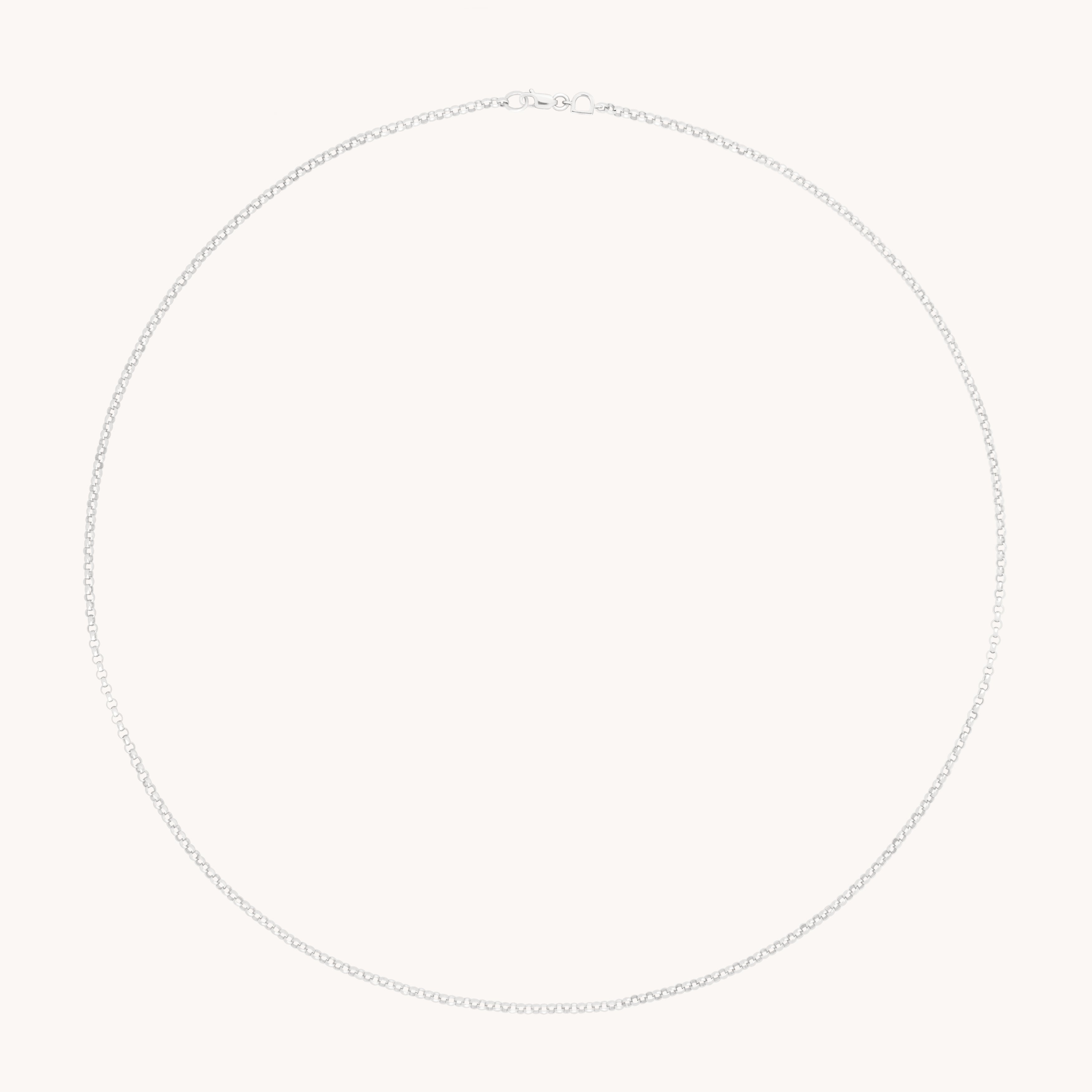 Chelsea Story Chain Necklace in Solid White Gold