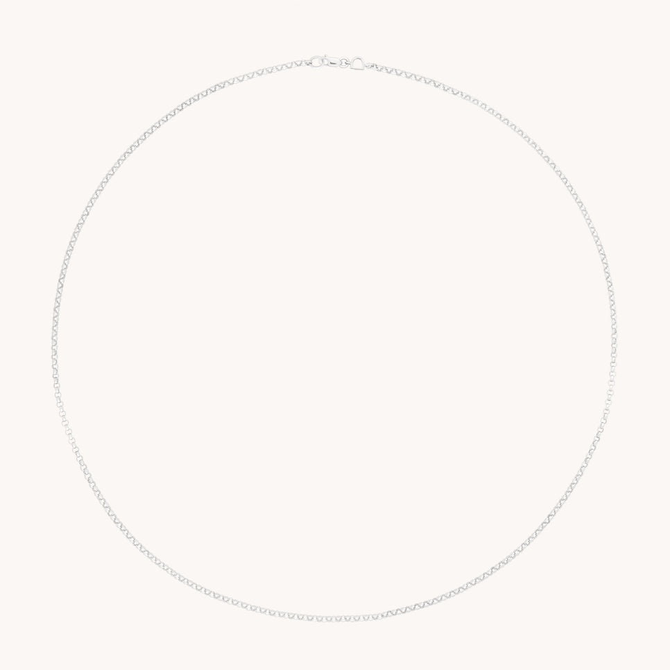 Chelsea Story Chain Necklace in Solid White Gold
