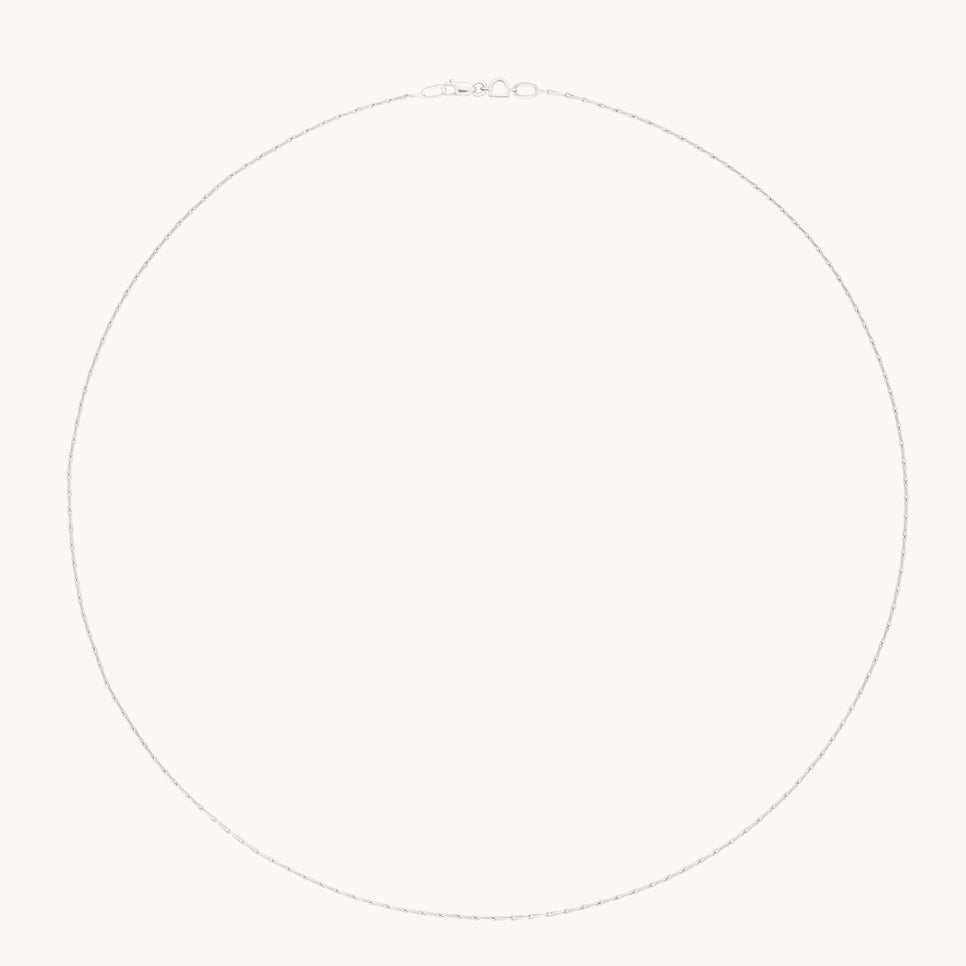 Marylebone Story Chain Necklace in Solid White Gold