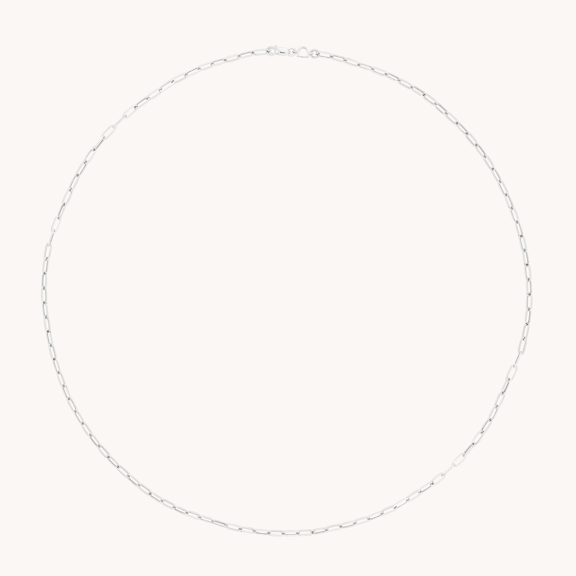 Piccadilly Story Chain Necklace in Solid White Gold