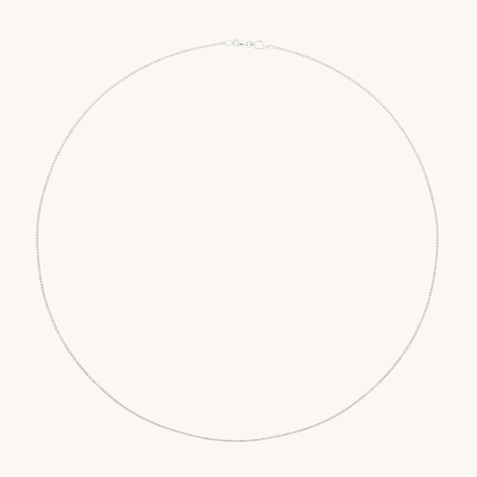 Shoreditch Story Chain Necklace in Solid White Gold