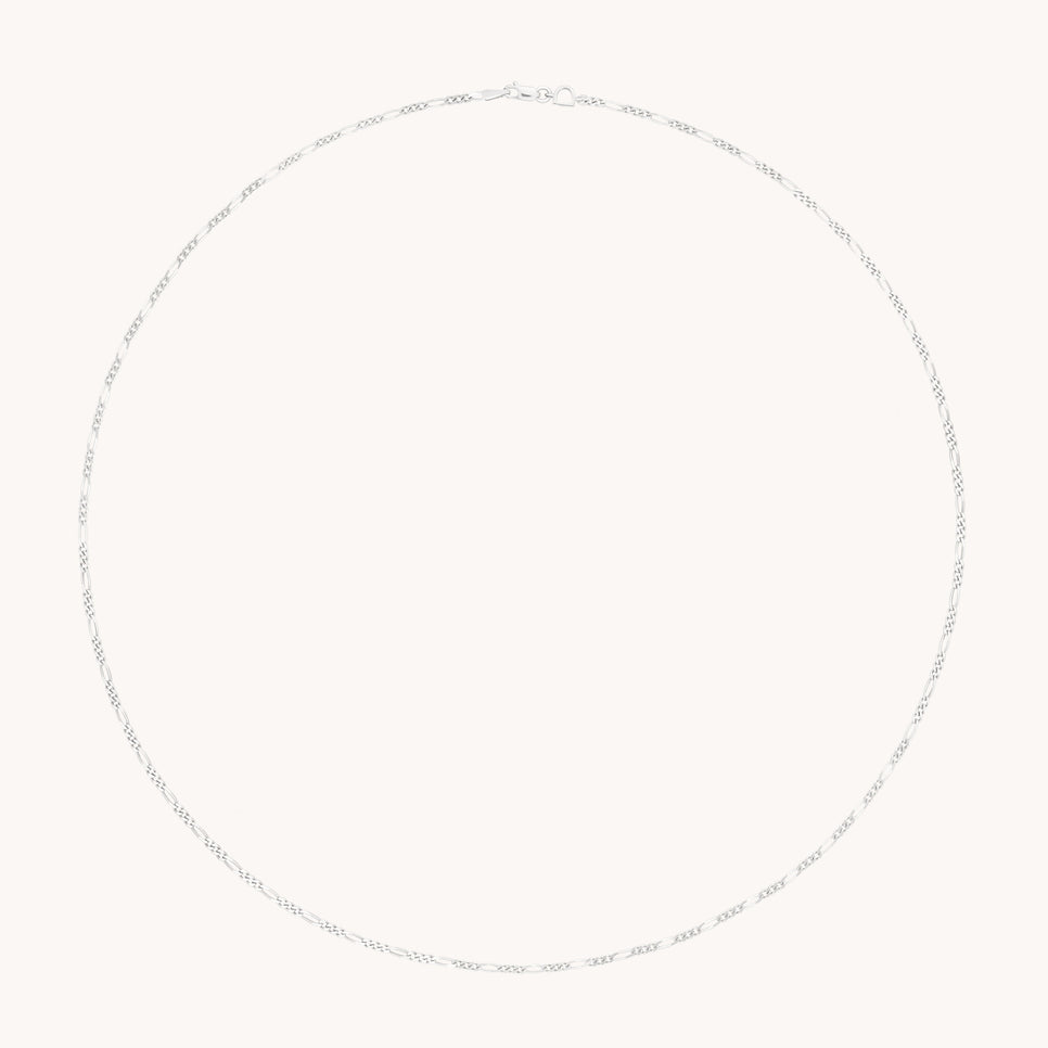 Soho Story Chain Necklace in Solid White Gold