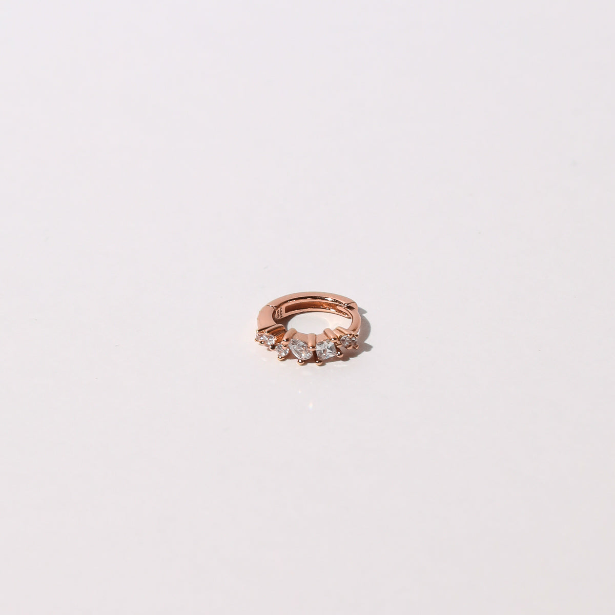 Celestial Crystal Hoop 8mm in Rose Gold flat lay