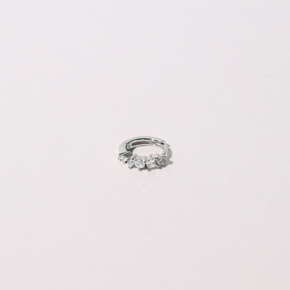 Celestial Crystal Hoop 8mm in Silver Flat Lay