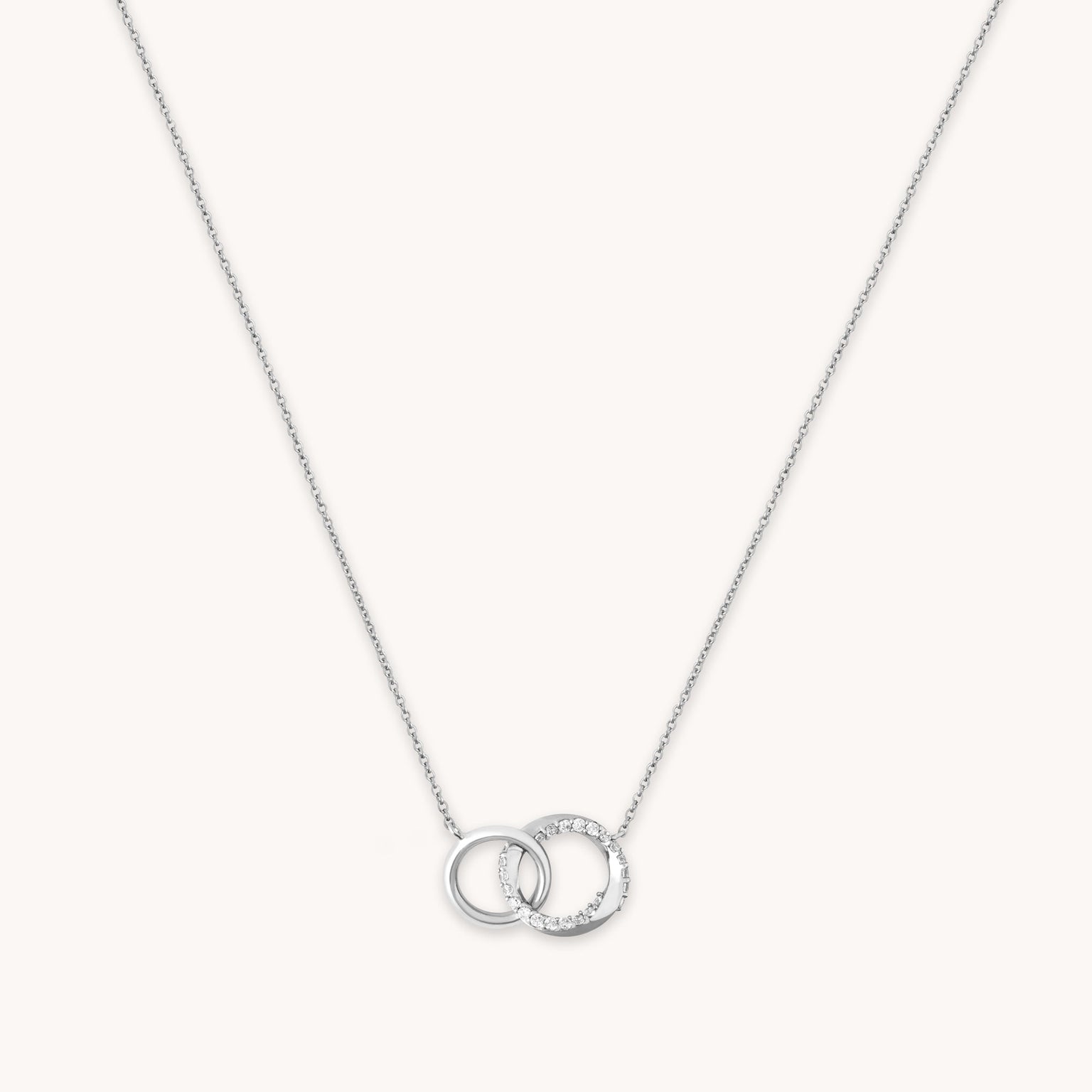Orbit Crystal Chain Necklace in Silver