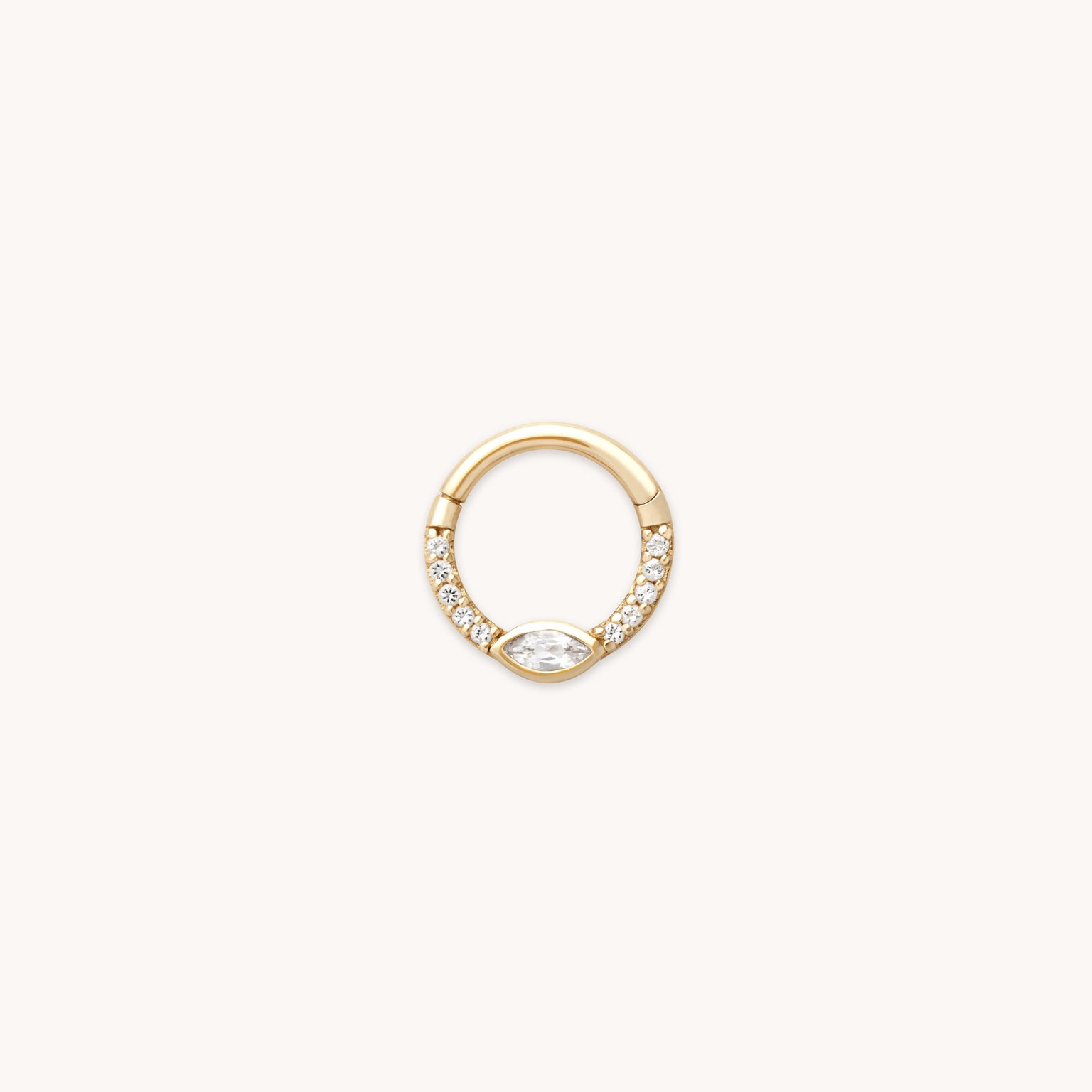 Navette Topaz Daith Hoop in Solid Gold