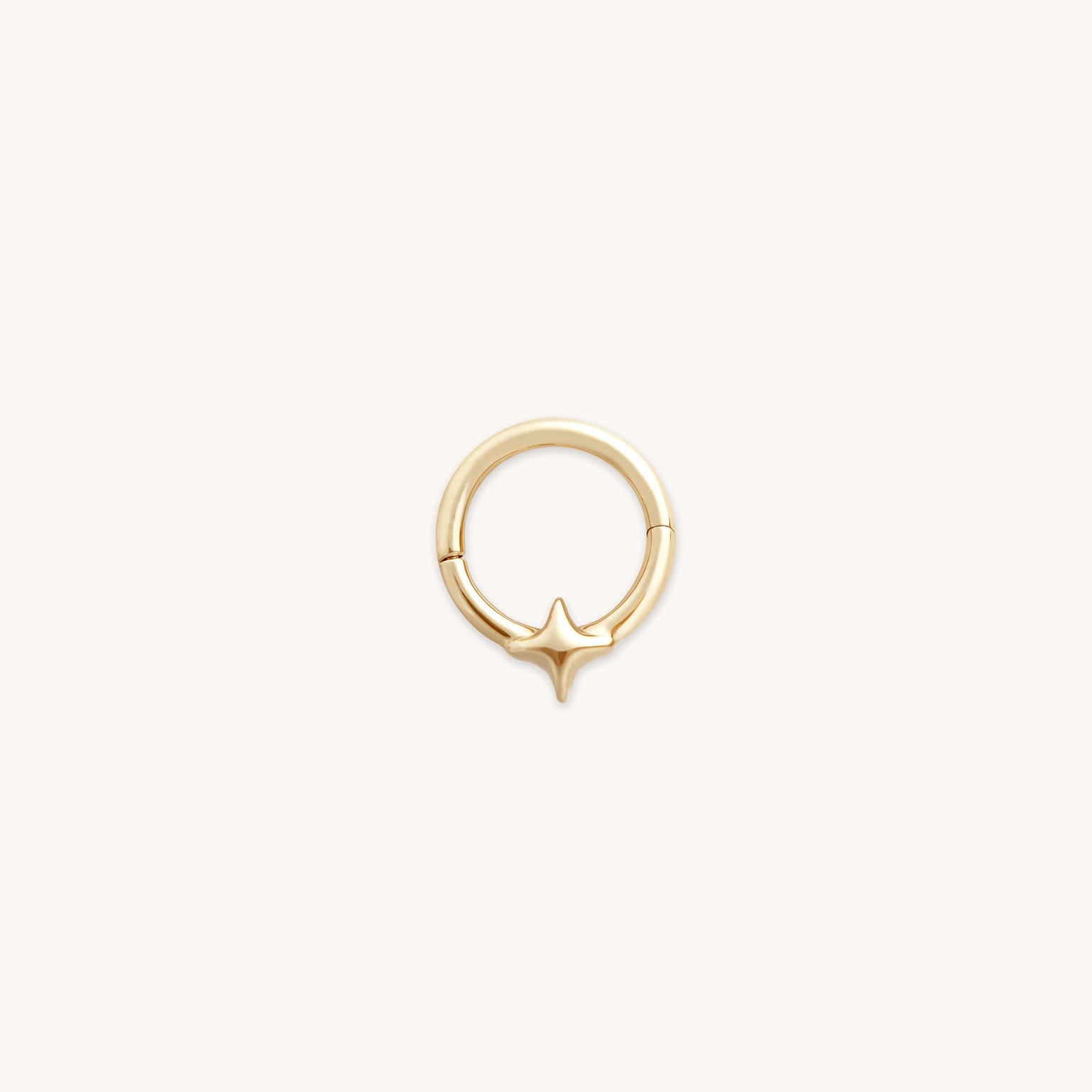 Cosmic Star Daith Hoop in Solid Gold