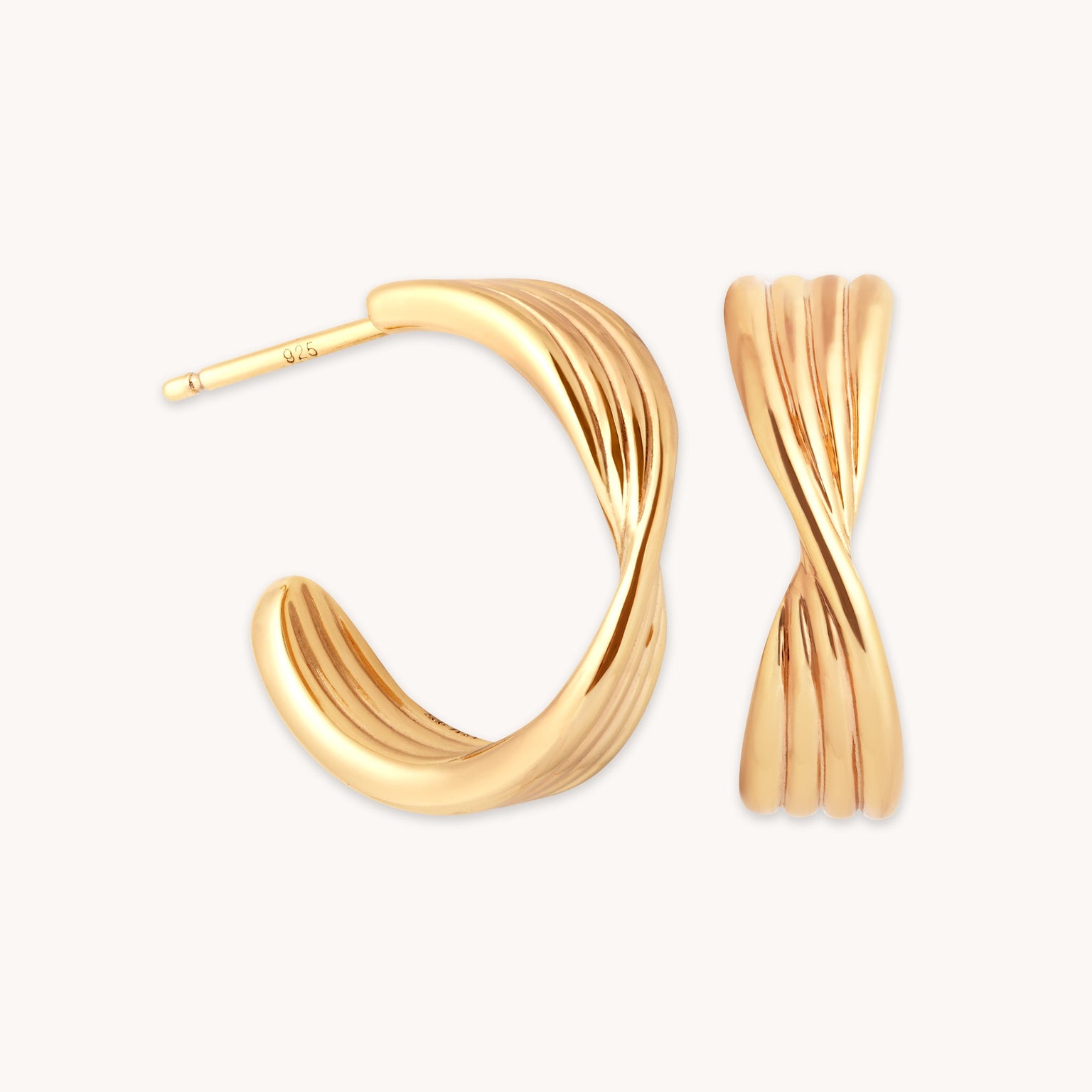 Twist Hoops in Gold