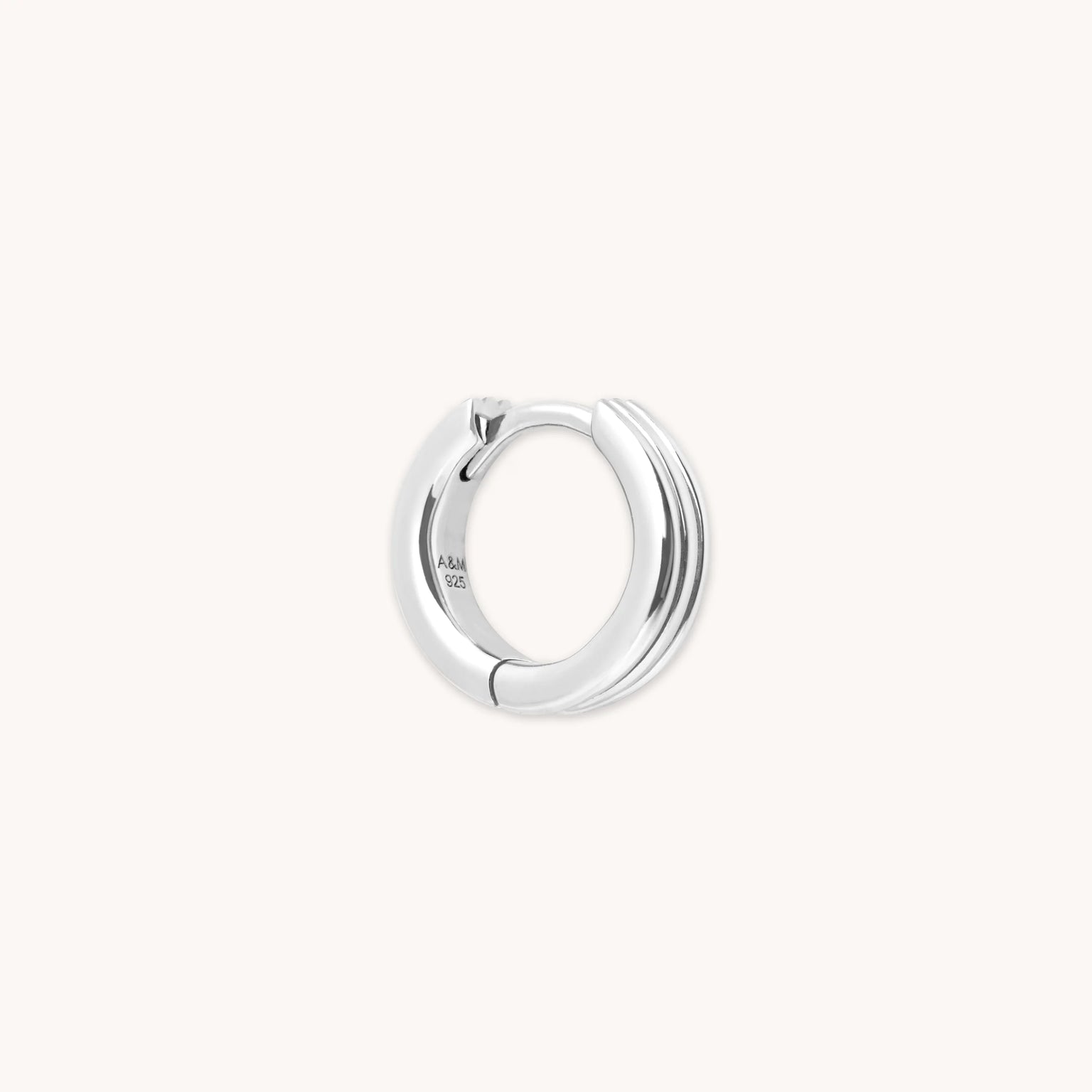 Pleated Hoop 8mm in Silver