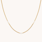 Station Navette Crystal Necklace in Gold
