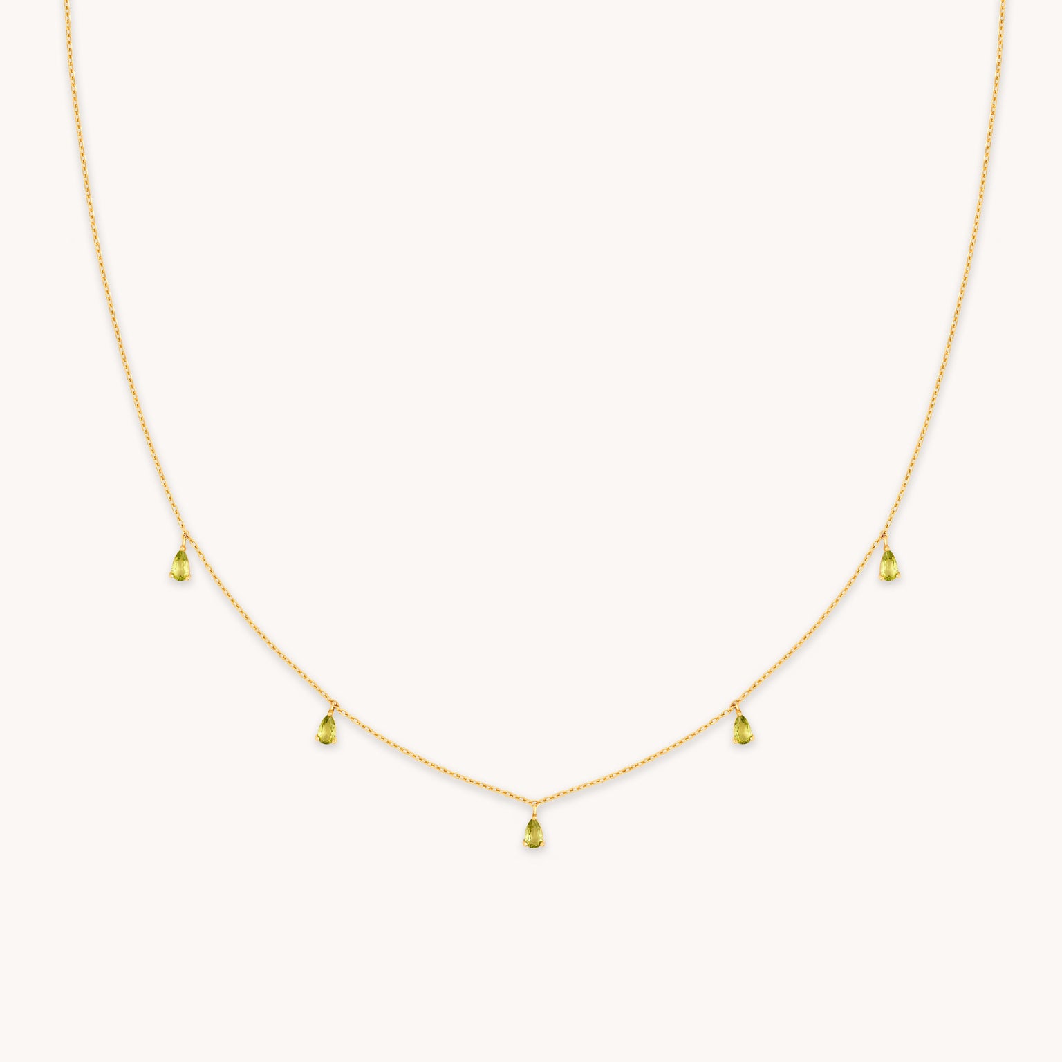 Olivine Charm Necklace in Gold