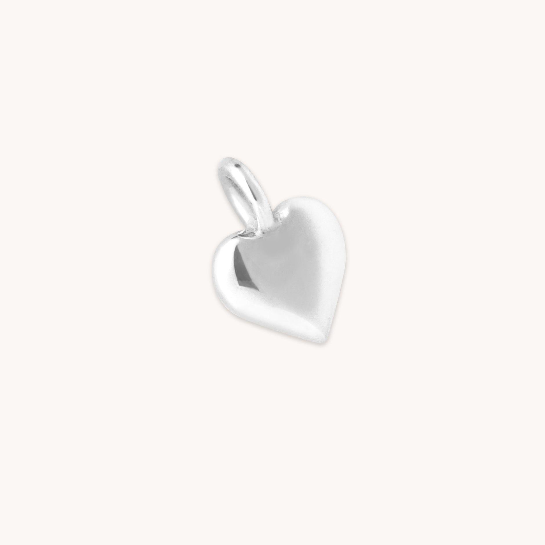 Heart Charm 9k White Gold