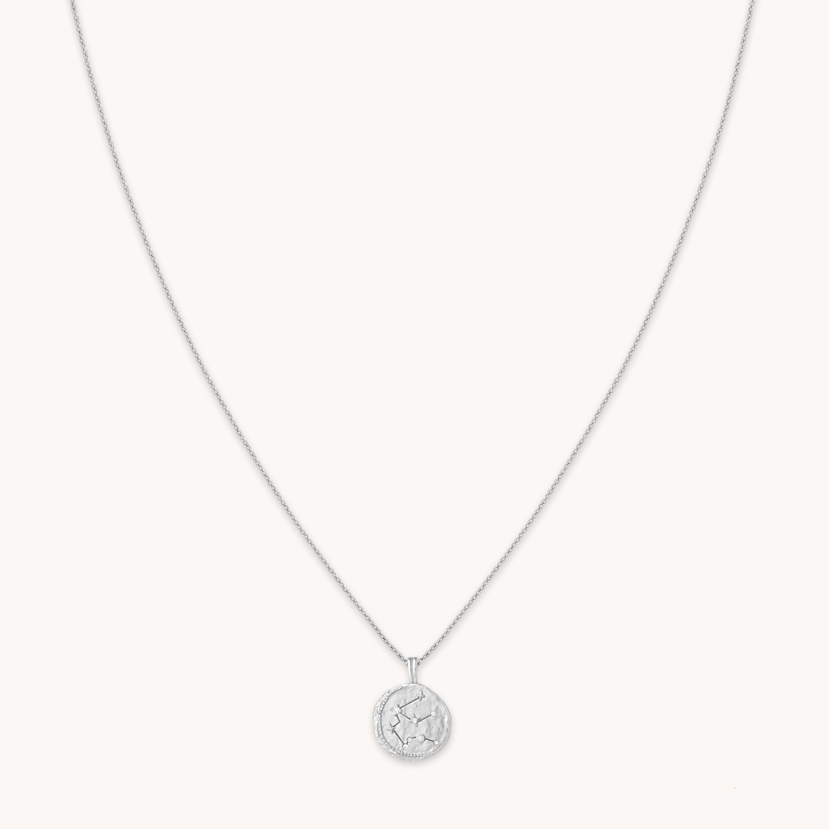 Aquarius Zodiac Pendant Necklace in Silver