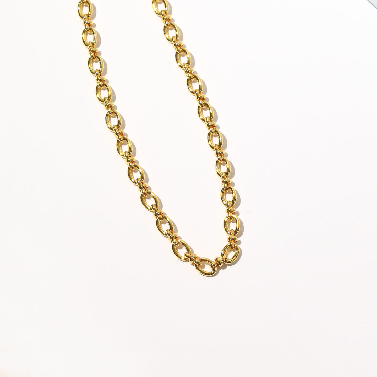 Open Link Chain Necklace in Gold flat lay