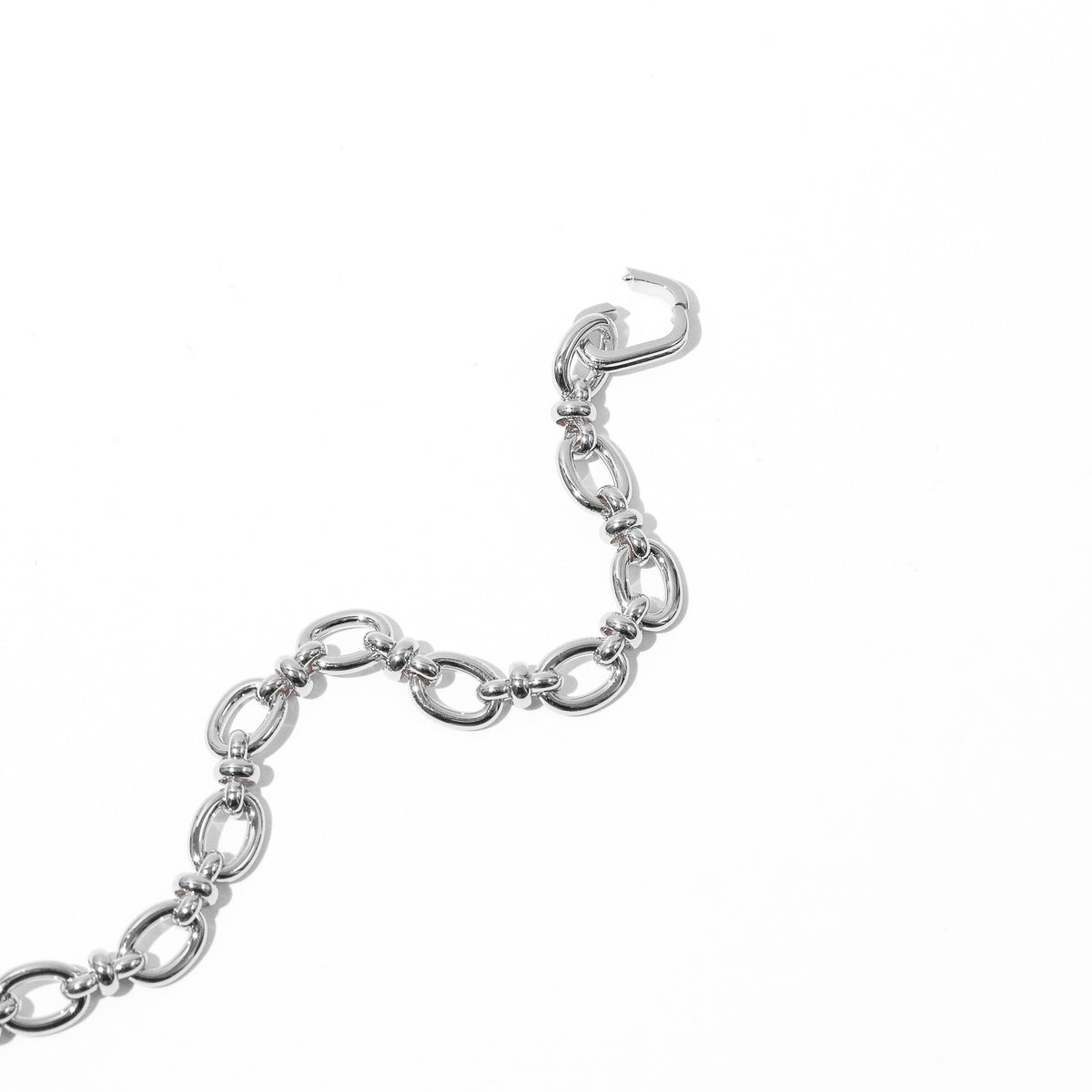 Open Link Chain Necklace in Silver flay lay