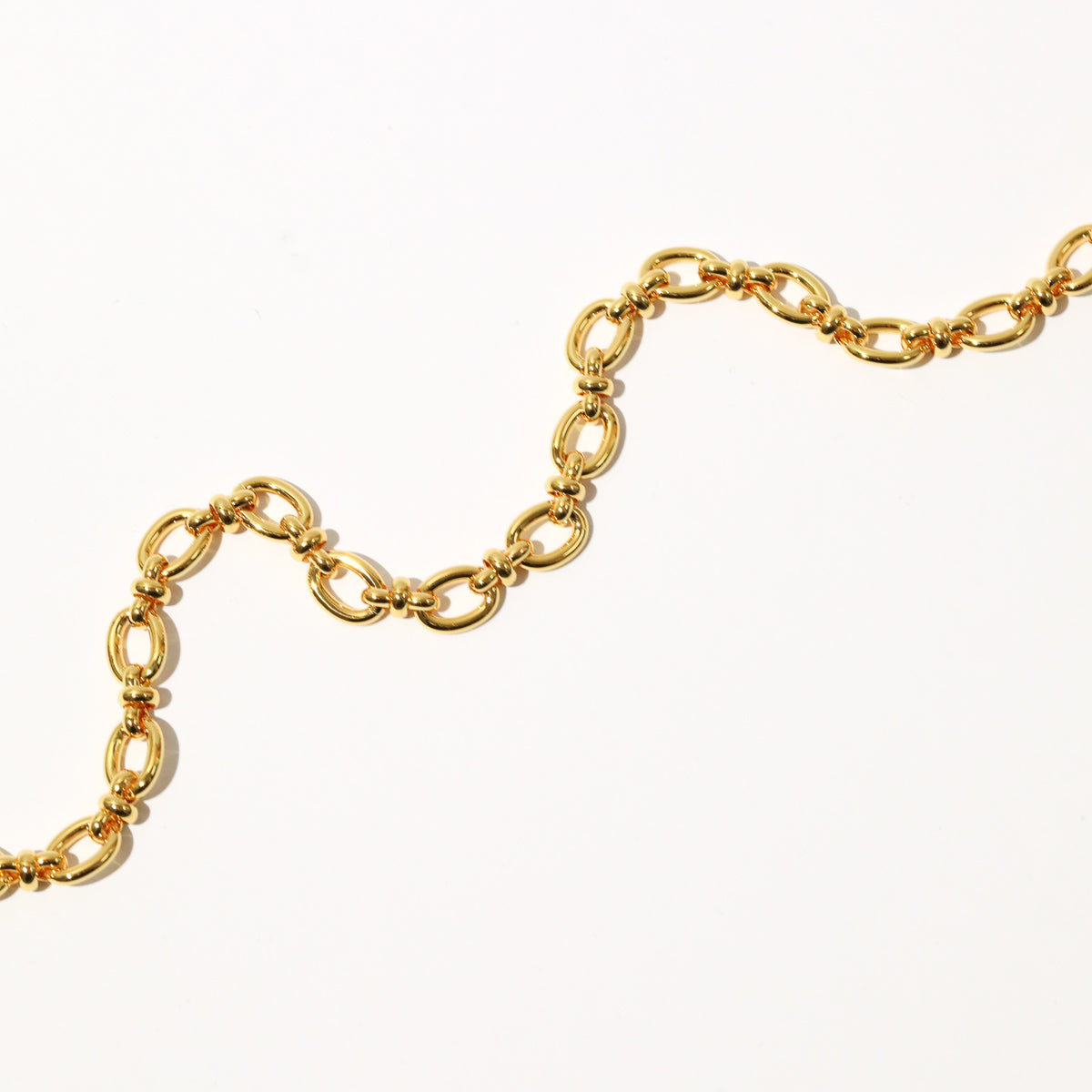 Open Link Chain Necklace in Gold flat lay