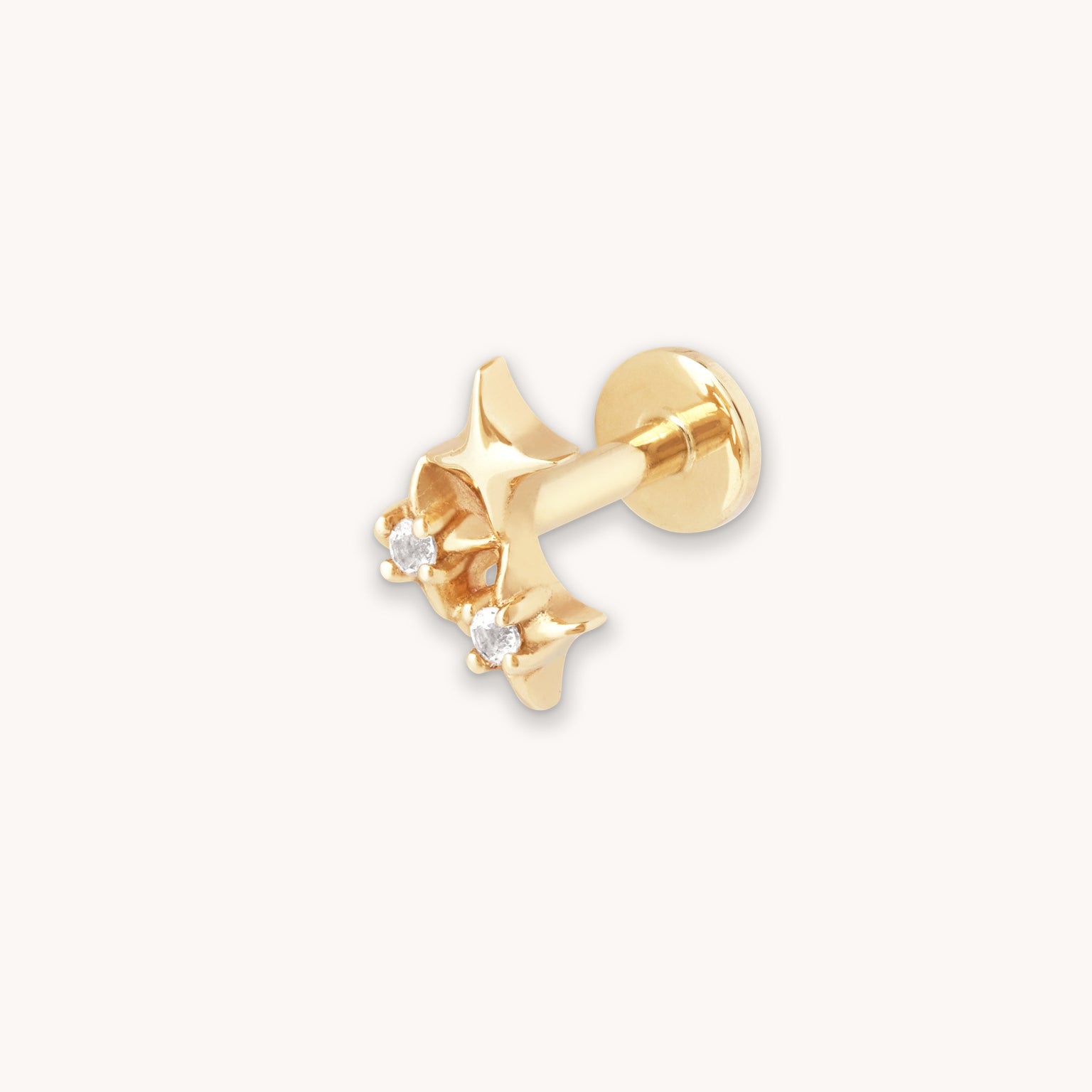 Cluster Star Piercing Stud in Solid Gold