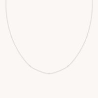 Topaz Charm Necklace in Solid WhiteGold