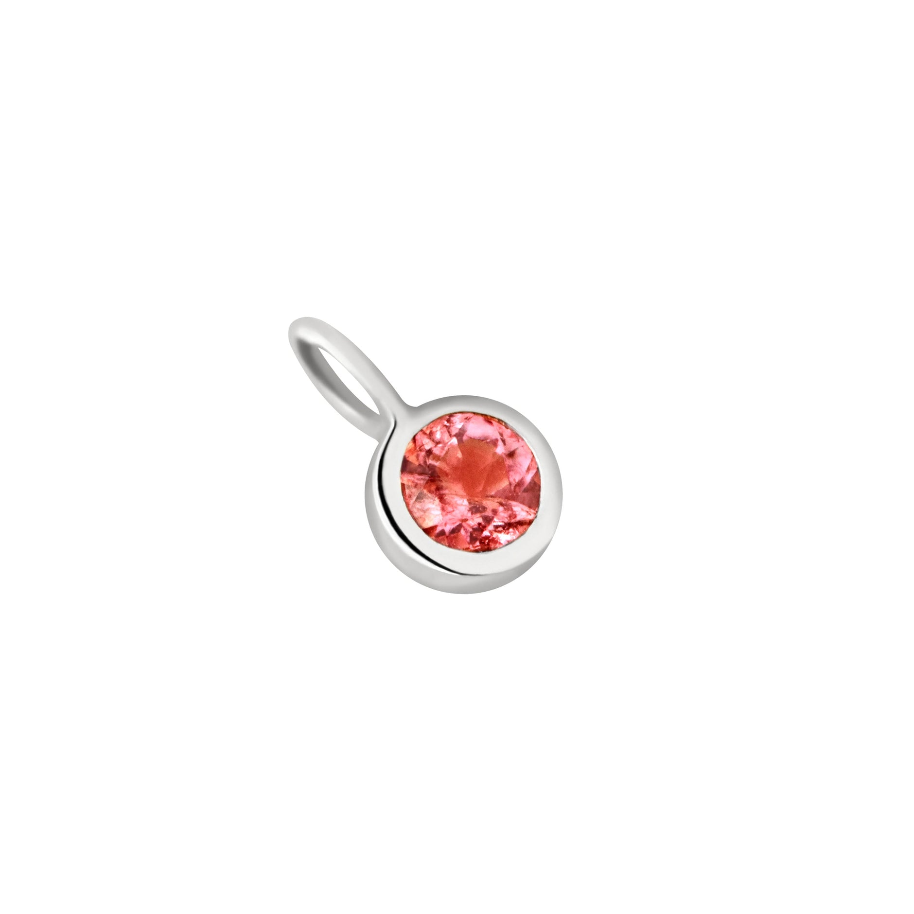 Garnet Friendship Charm 9k White Gold