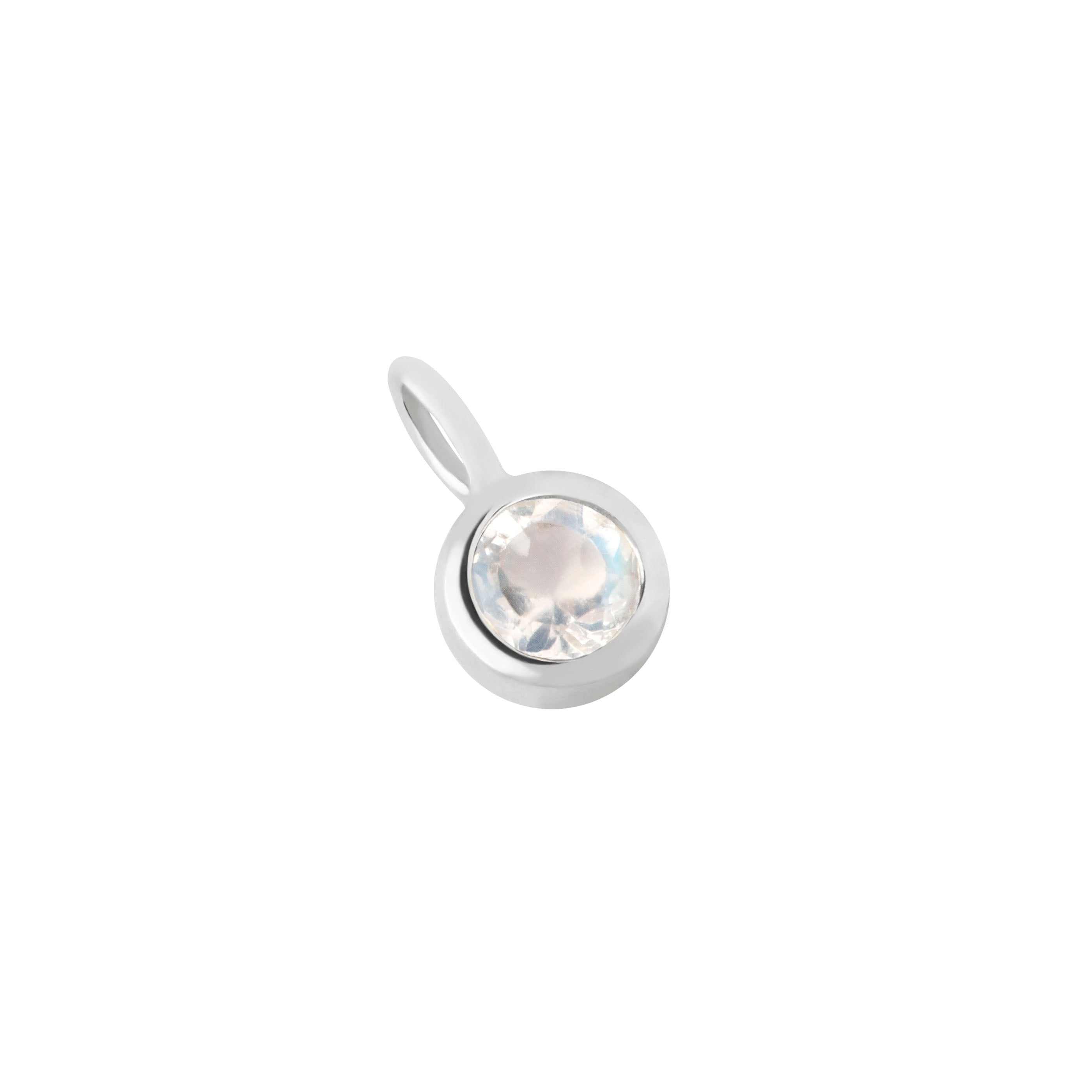 Moonstone New Beginnings Charm 9k White Gold
