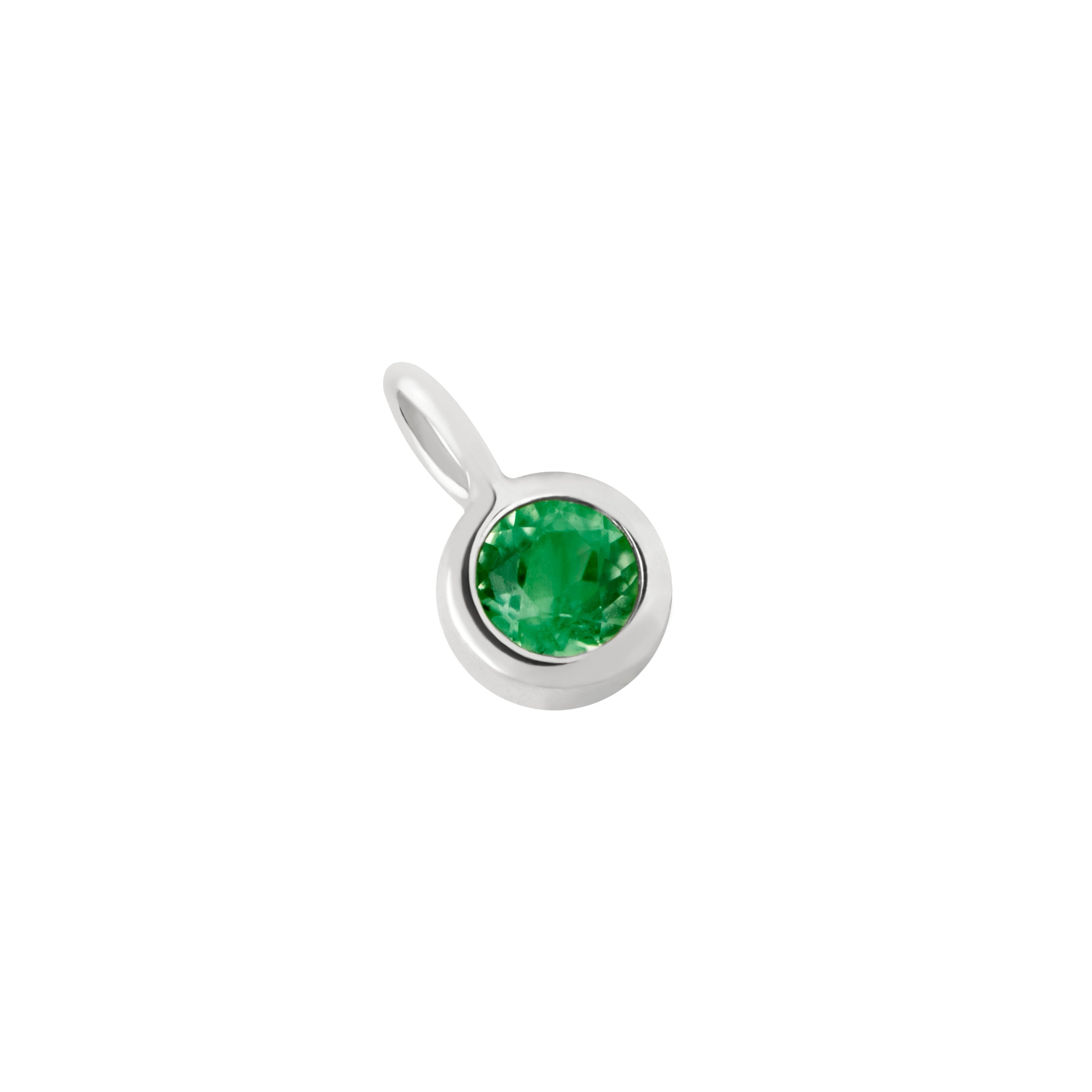 Tsavorite Abundance Charm 9k White Gold