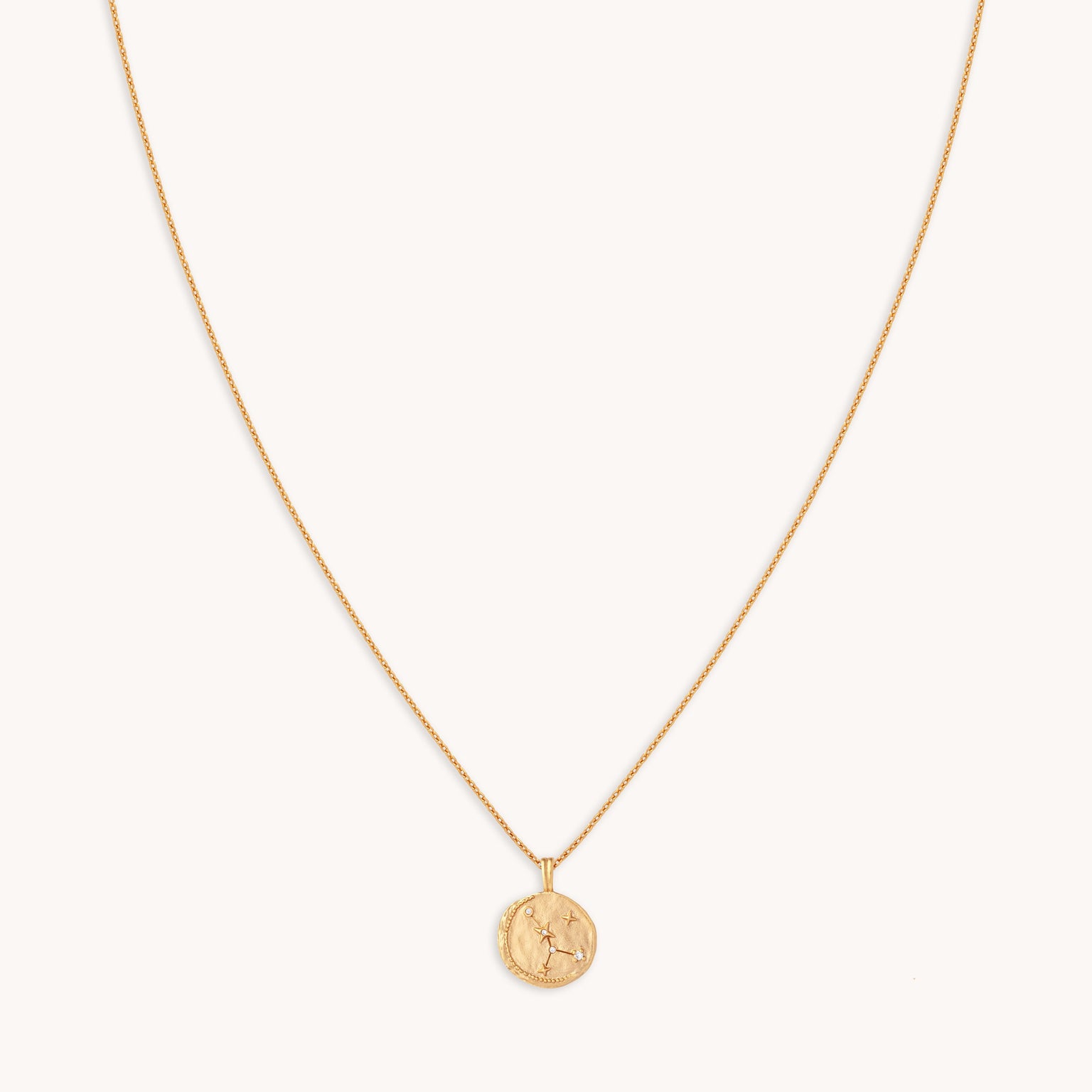 Cancer Zodiac Pendant Necklace in Gold