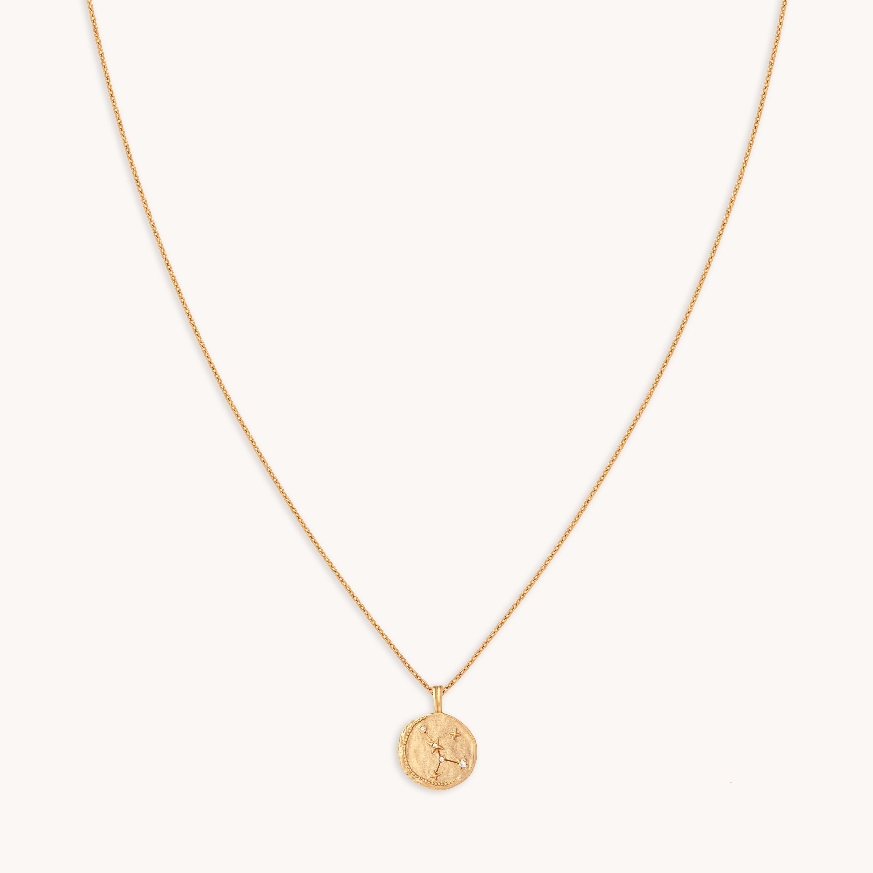 Cancer Zodiac Pendant Necklace in Gold