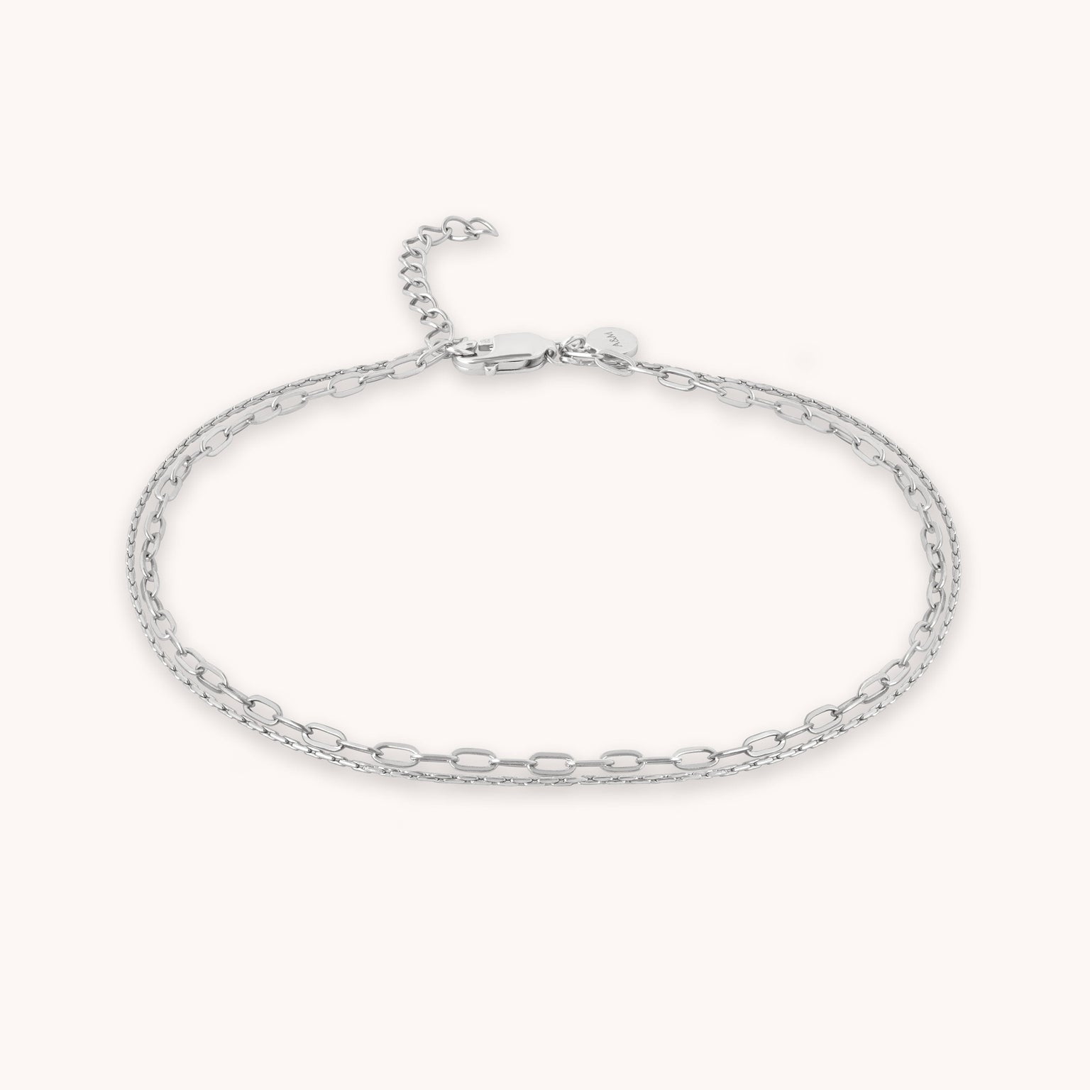 AM22-ENER-ANK-DUO-S 1489 × 1489px Duo Chain Anklet in Silver