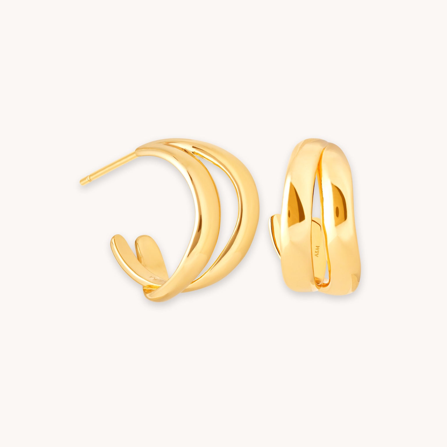 Molten Duo Small Hoops in Gold