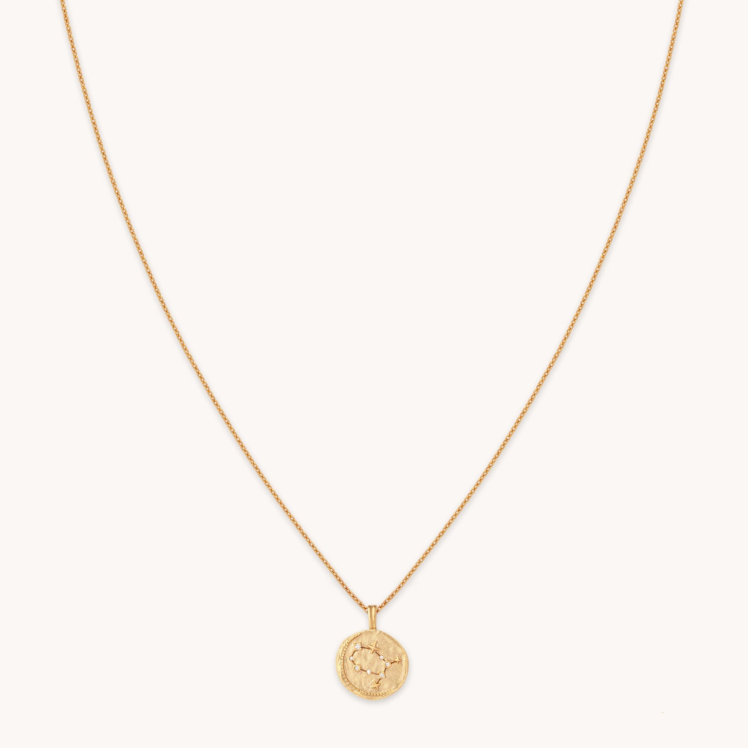 Gemini Zodiac Pendant Necklace in Gold
