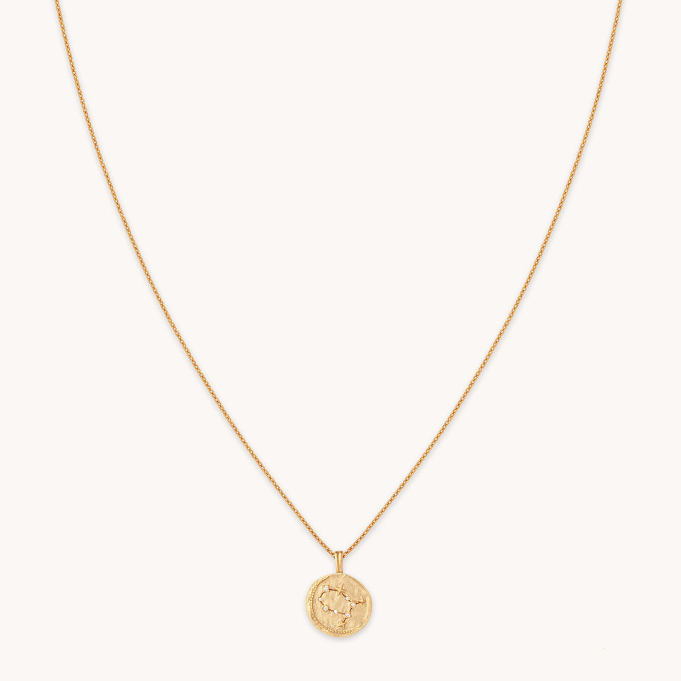 Gemini Zodiac Pendant Necklace in Gold