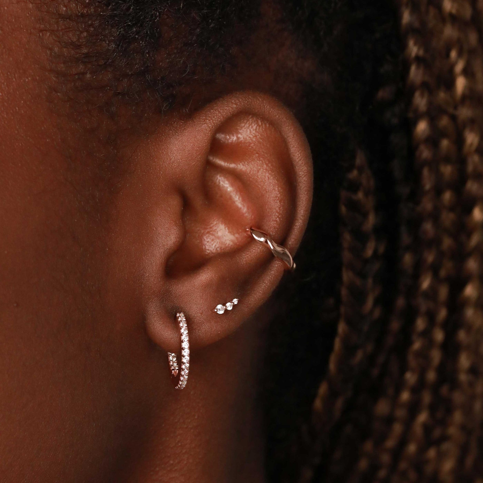 Glimmer Crystal Barbell in Rose Gold