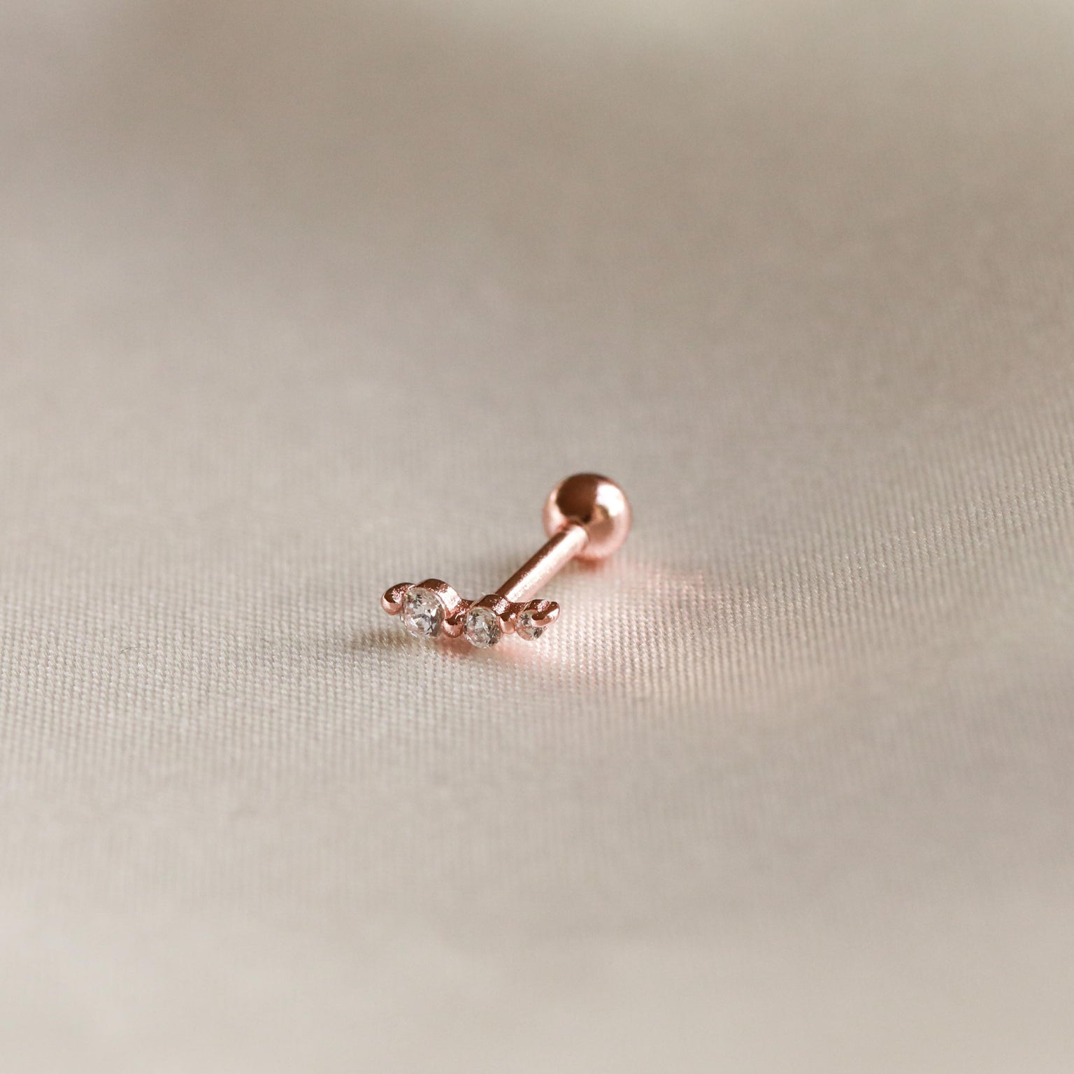 Glimmer Crystal Barbell in Rose Gold