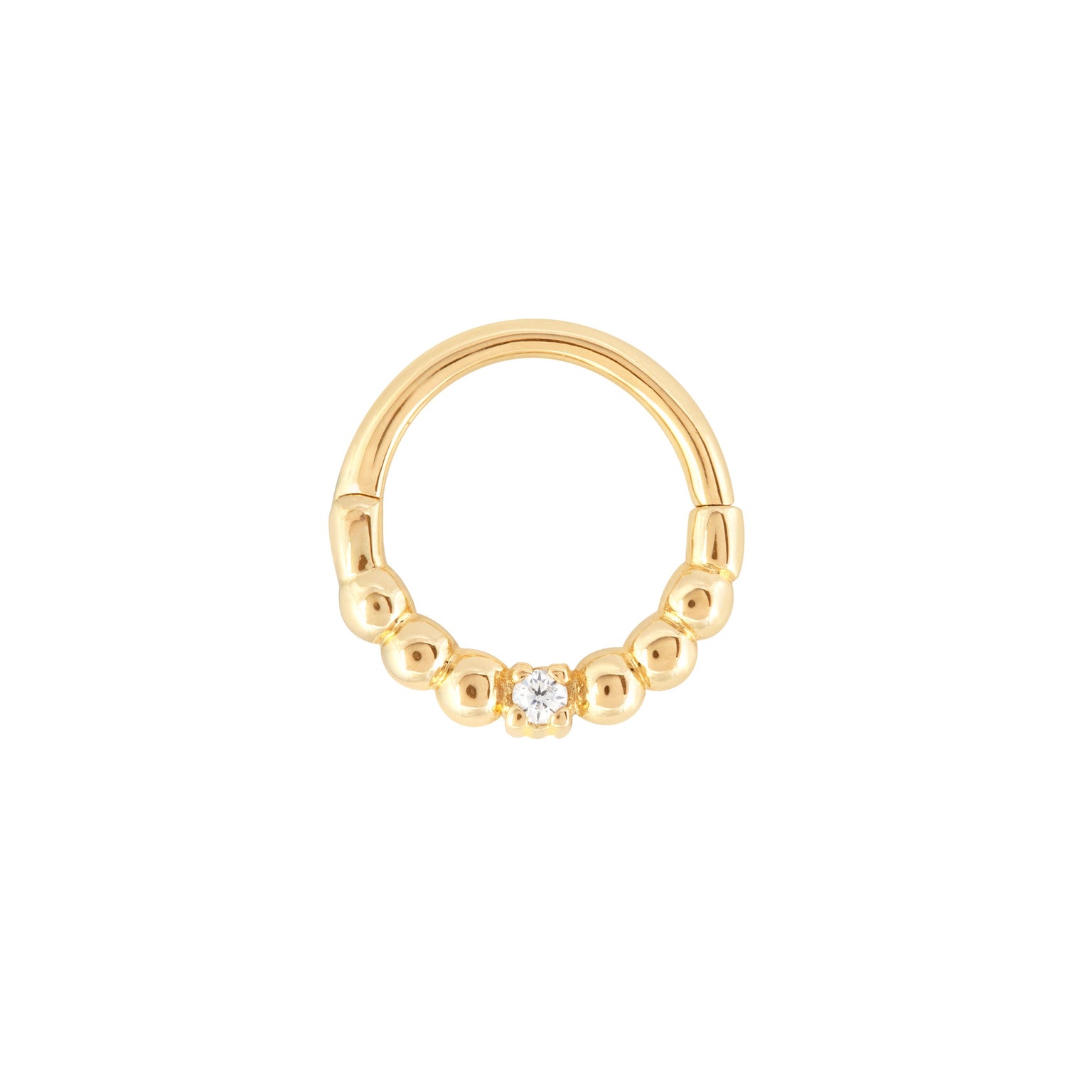 Solid Gold Crystal Daith Hoop