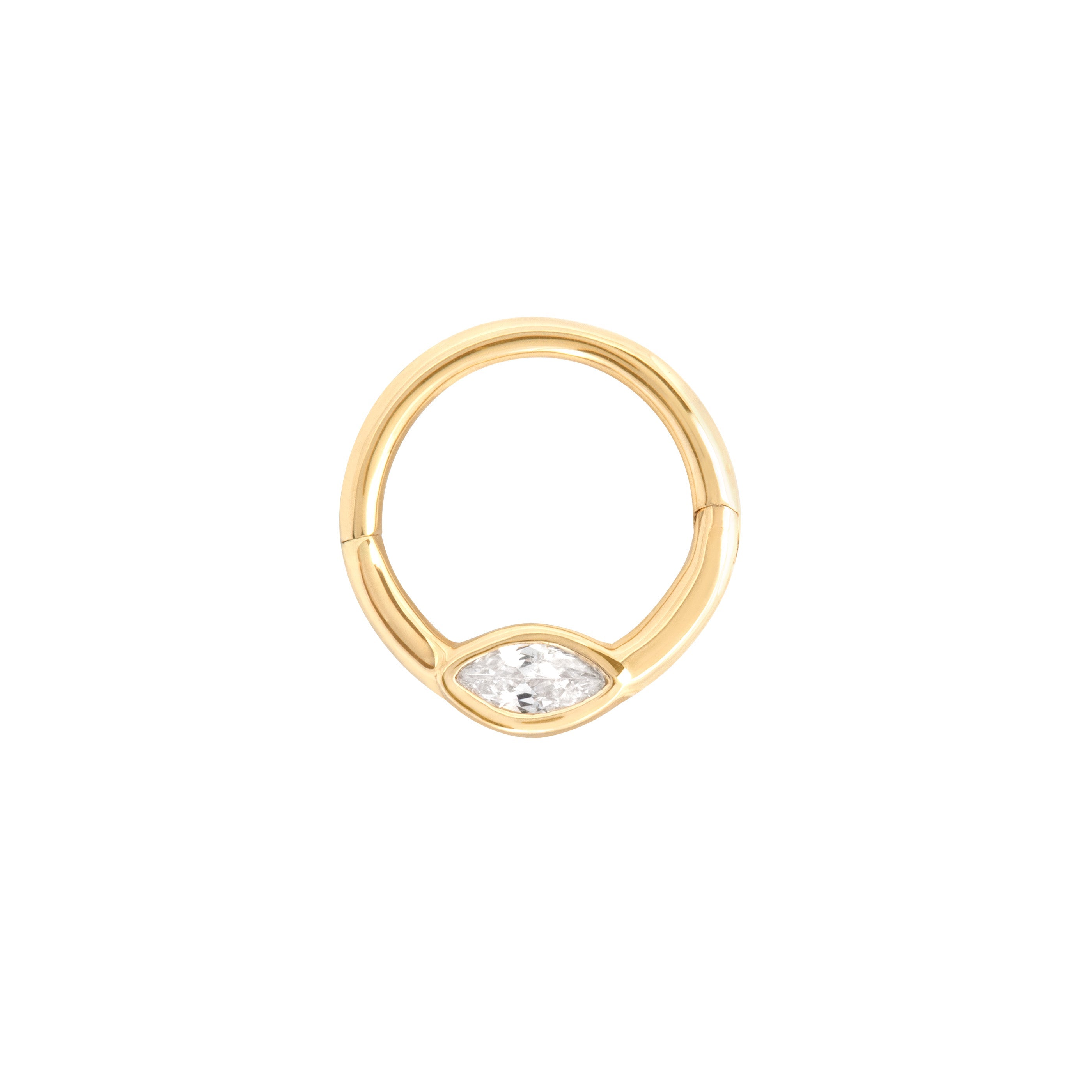 Solid Gold Marquise Daith Hoop