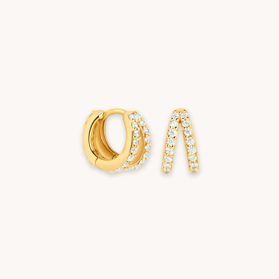Illusion Crystal Huggies in Gold