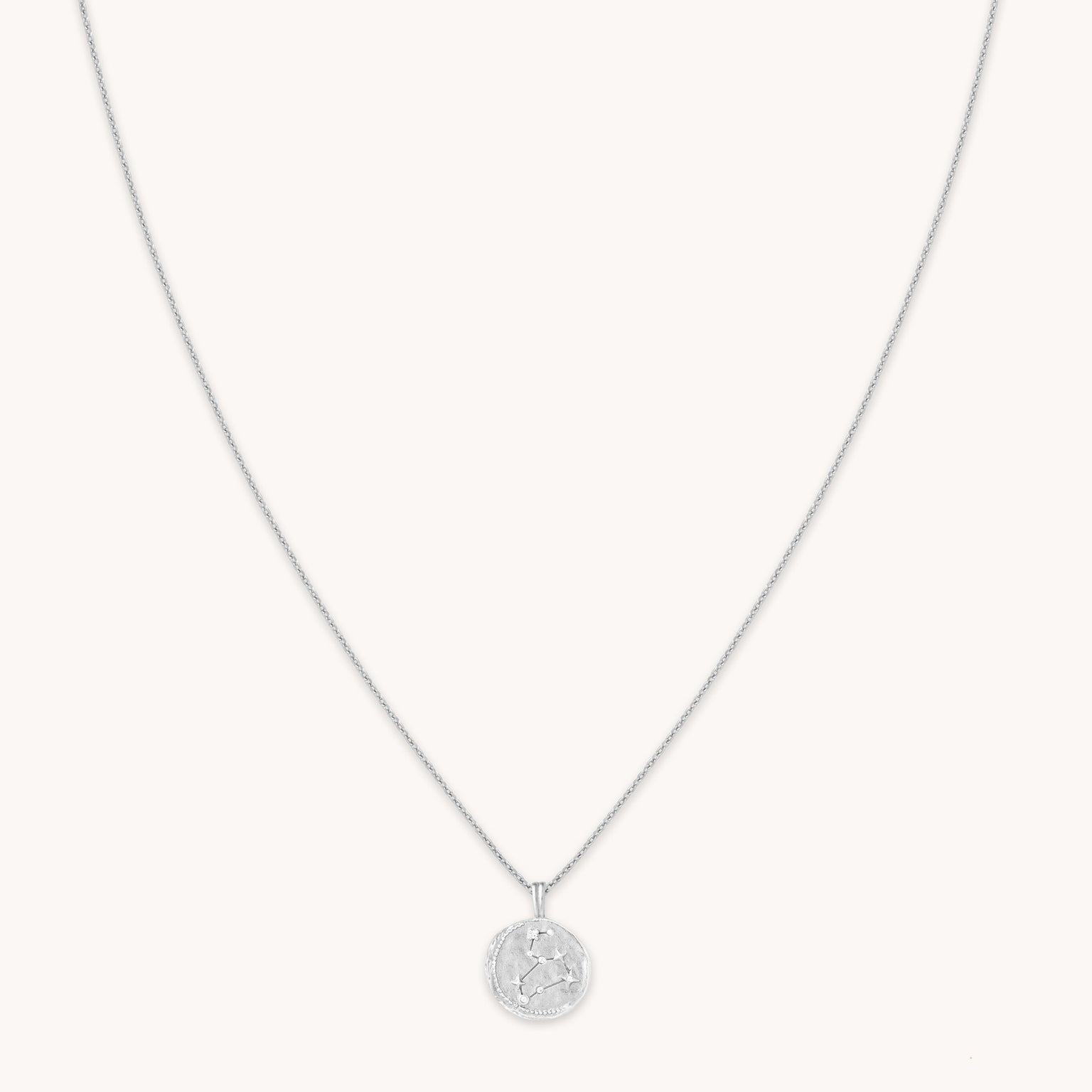 Leo Zodiac Pendant Necklace in Silver
