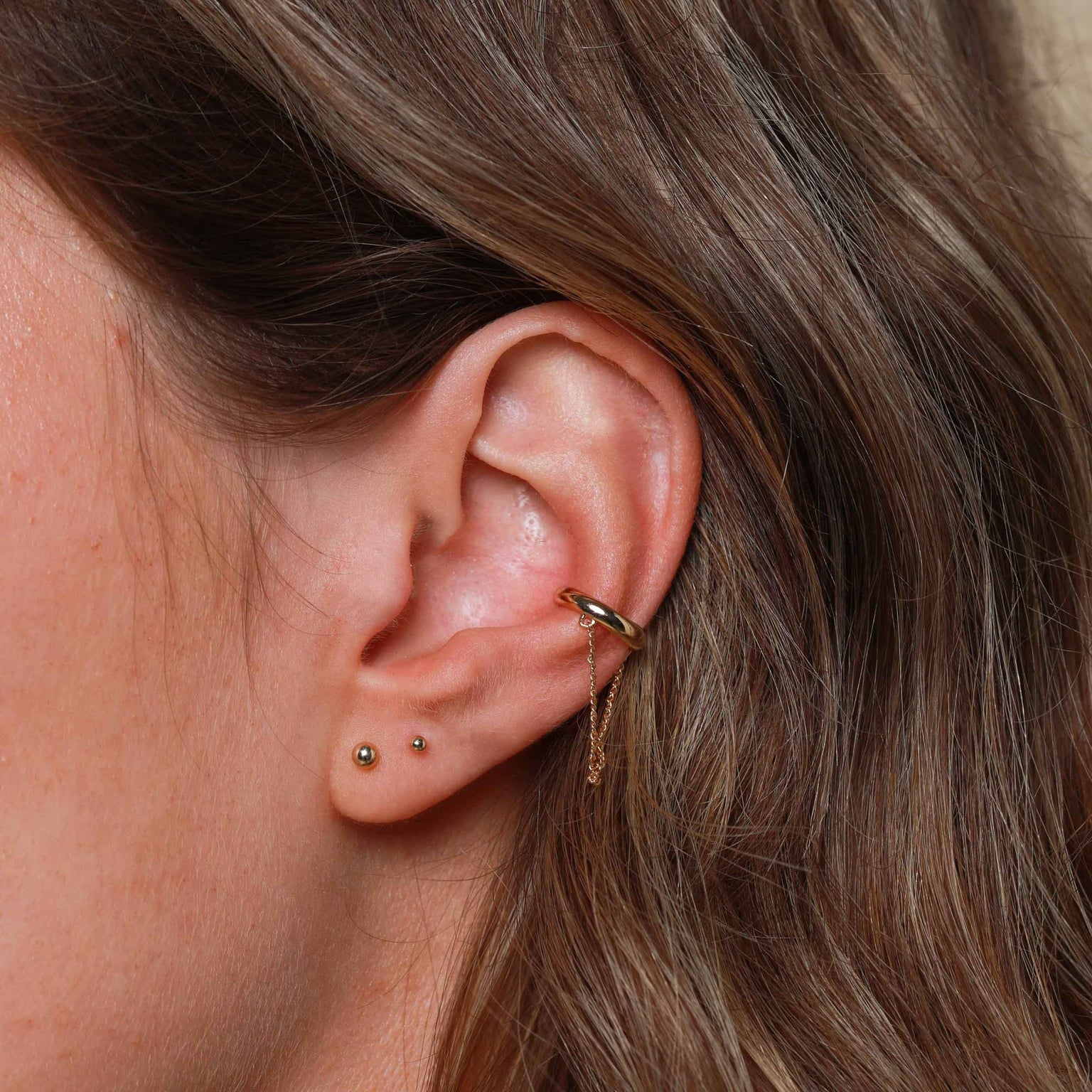 Large Ball Stud Earrings in Solid Gold