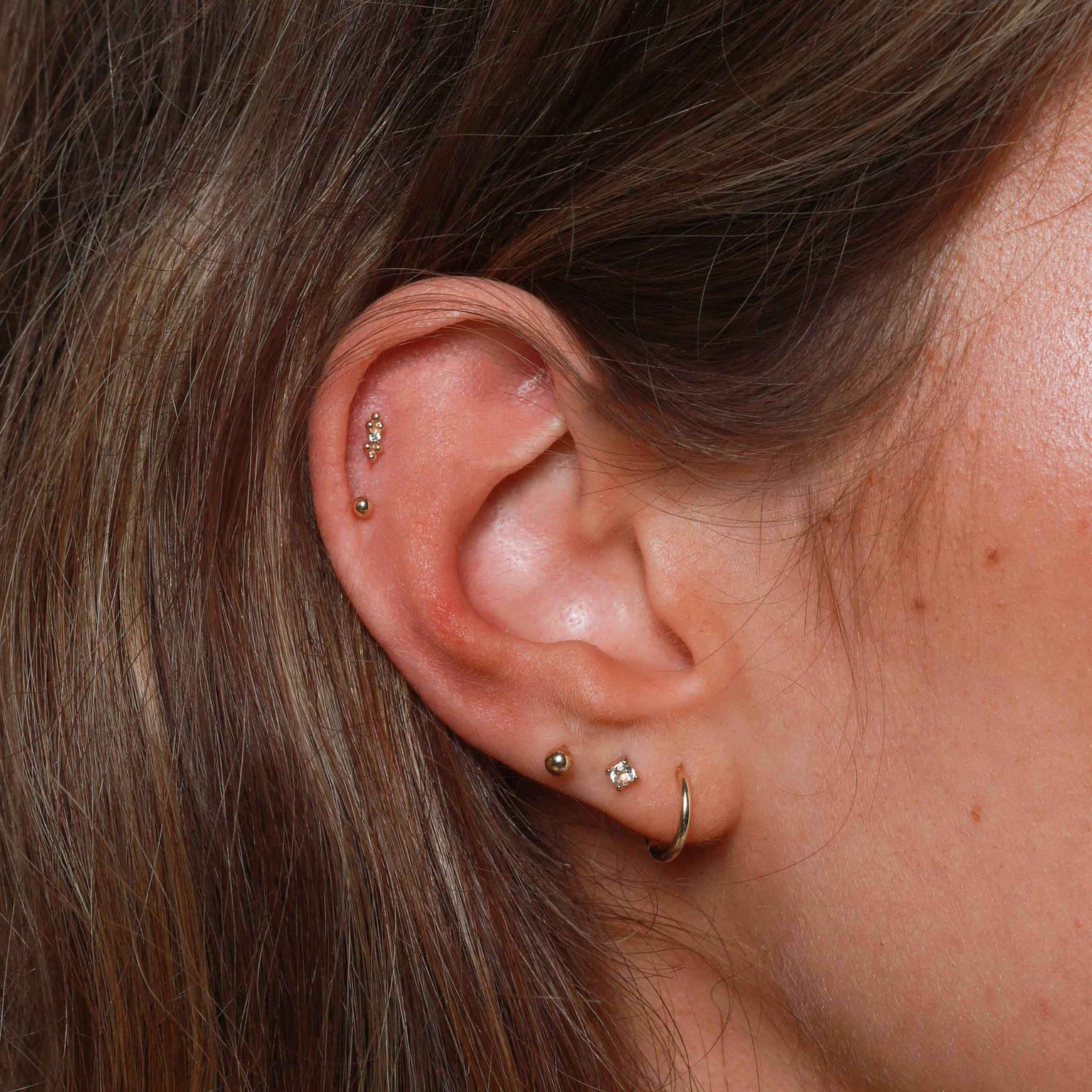 Large Ball Stud Earrings in Solid Gold