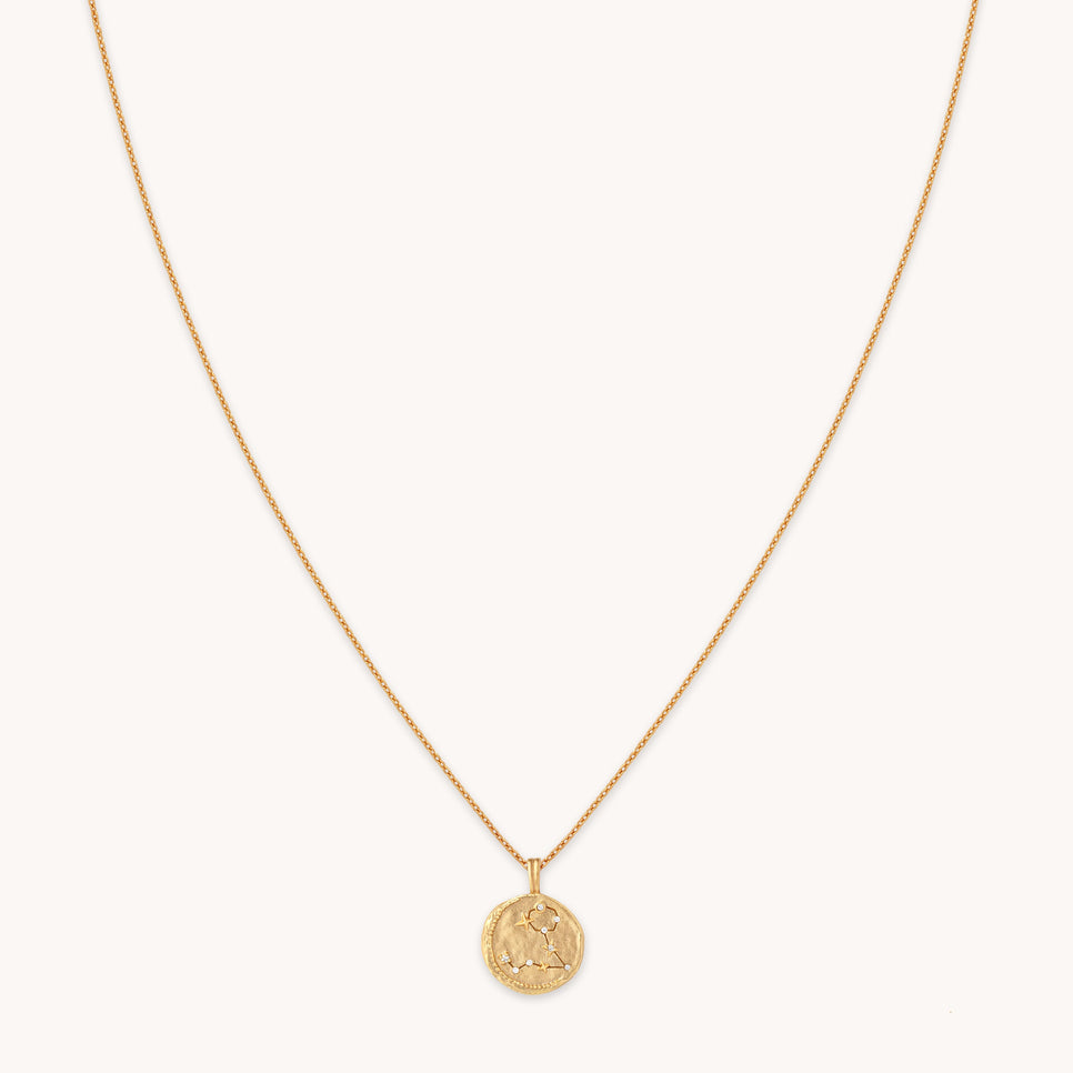 Pisces Zodiac Pendant Necklace in Gold