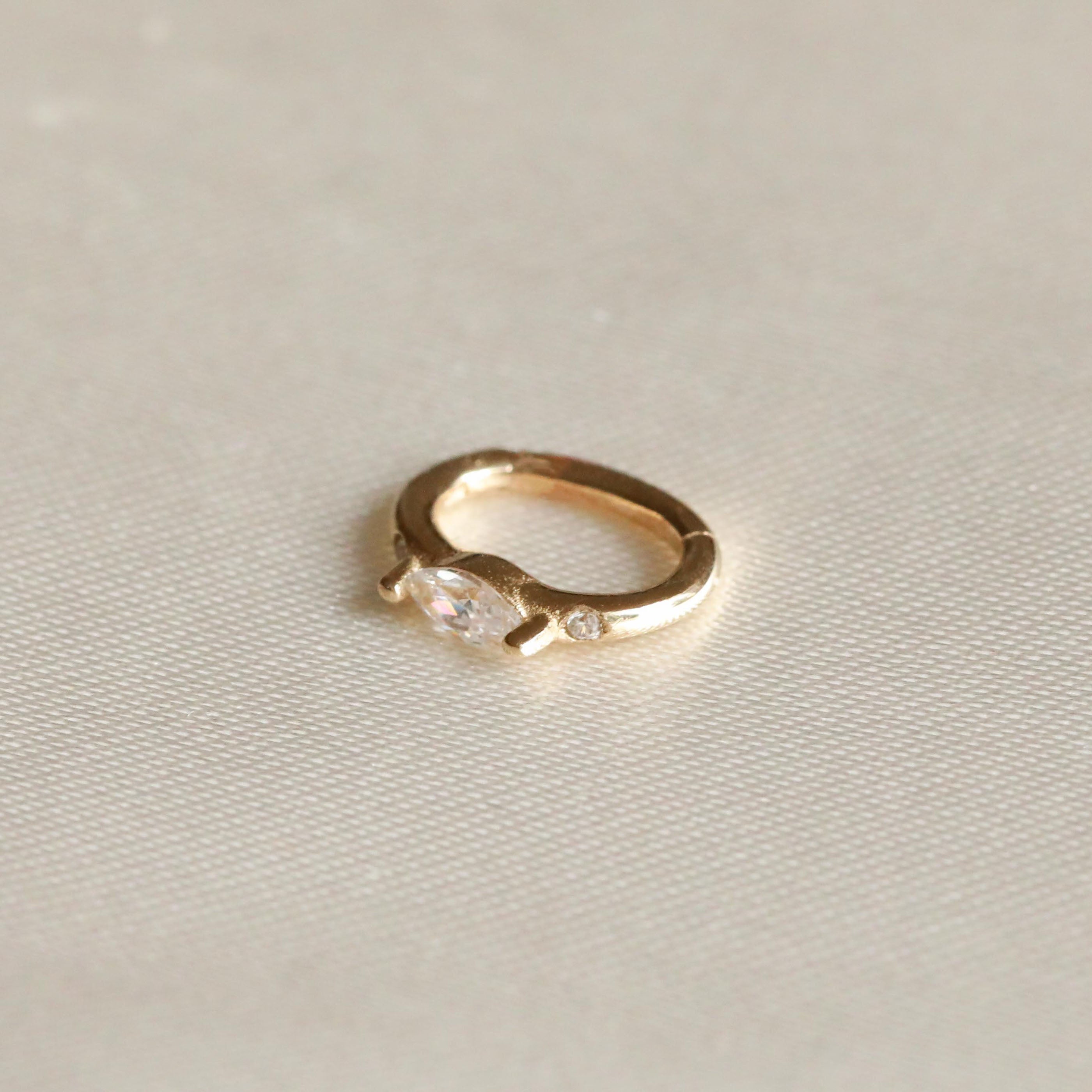 Solid Gold Marquise Rook Hoop