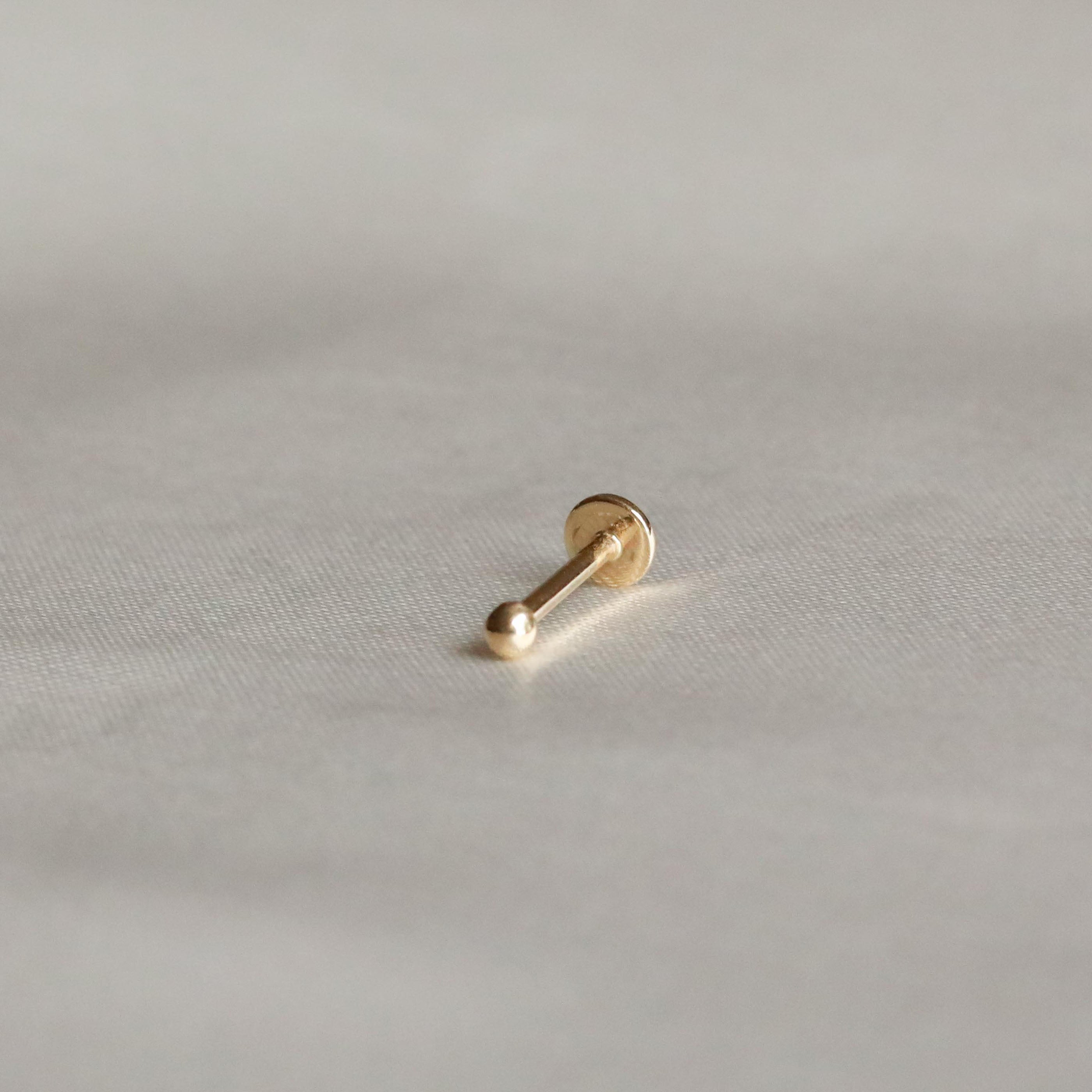 Solid Gold Small Ball Piercing Stud