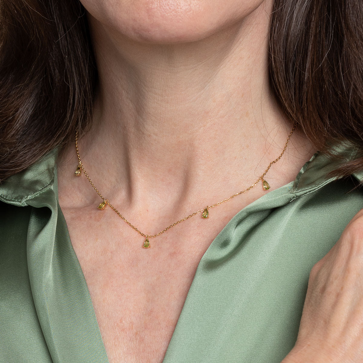 Olivine Charm Stacking Set in Gold