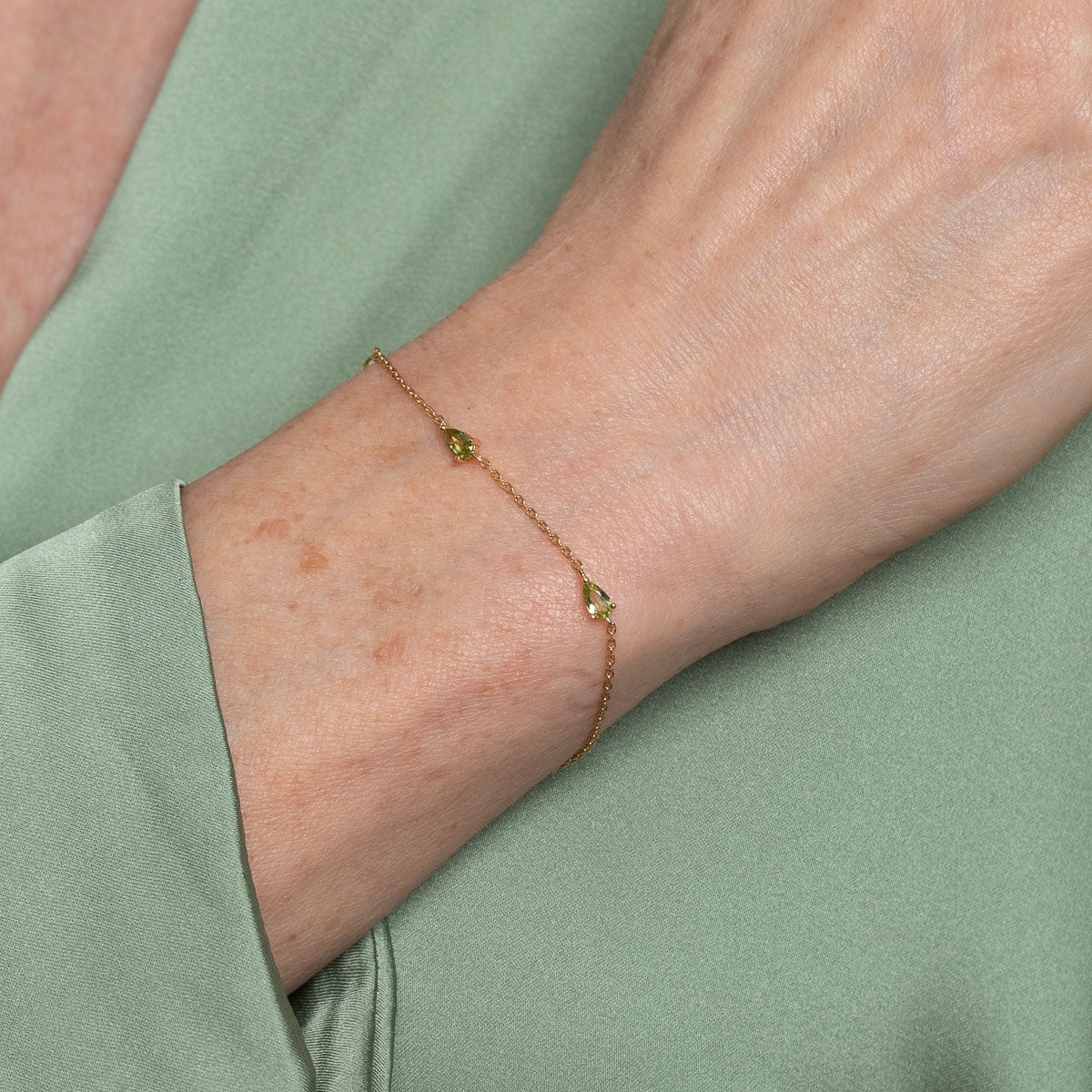 Olivine Charm Stacking Set in Gold