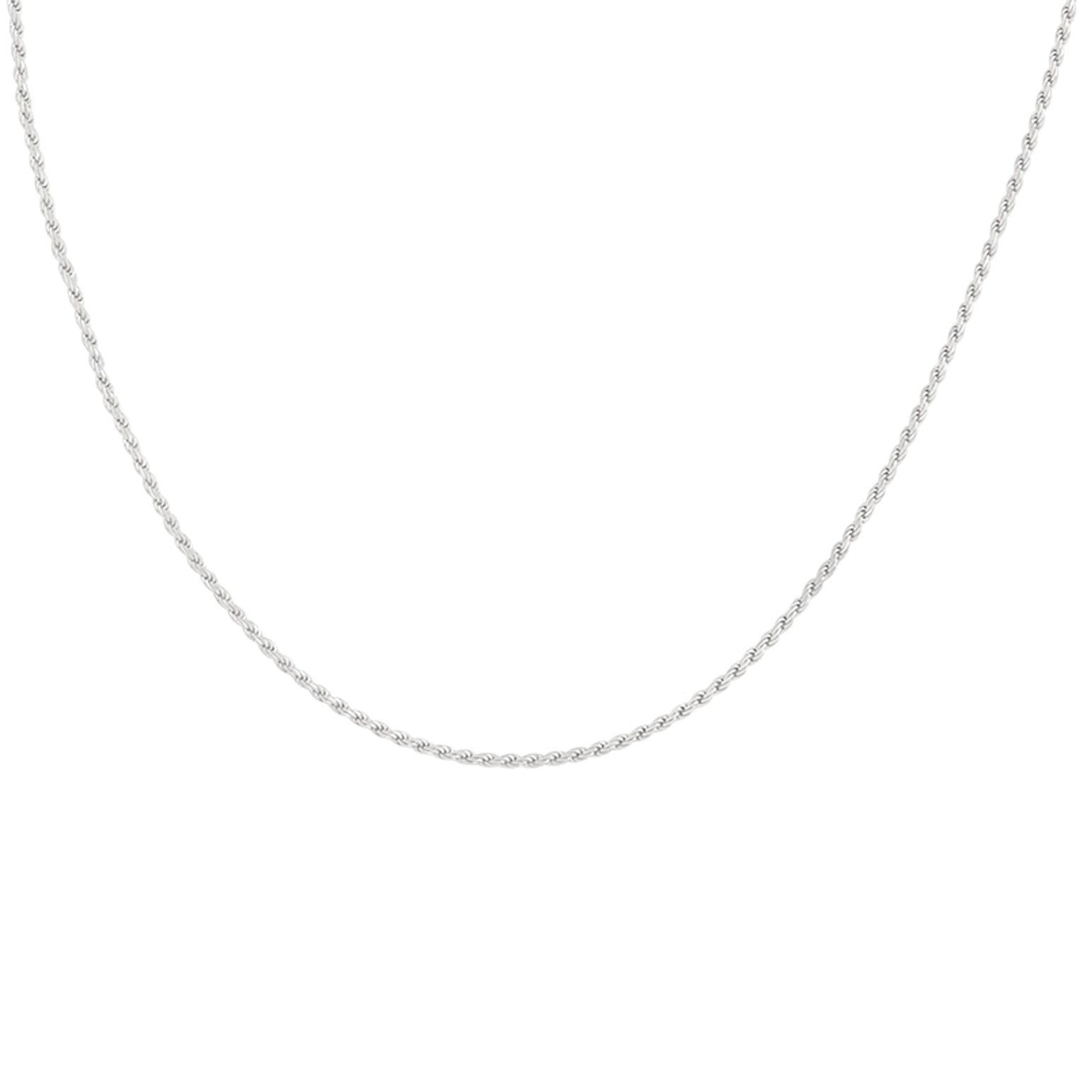 Rope Chain Necklace in Silver