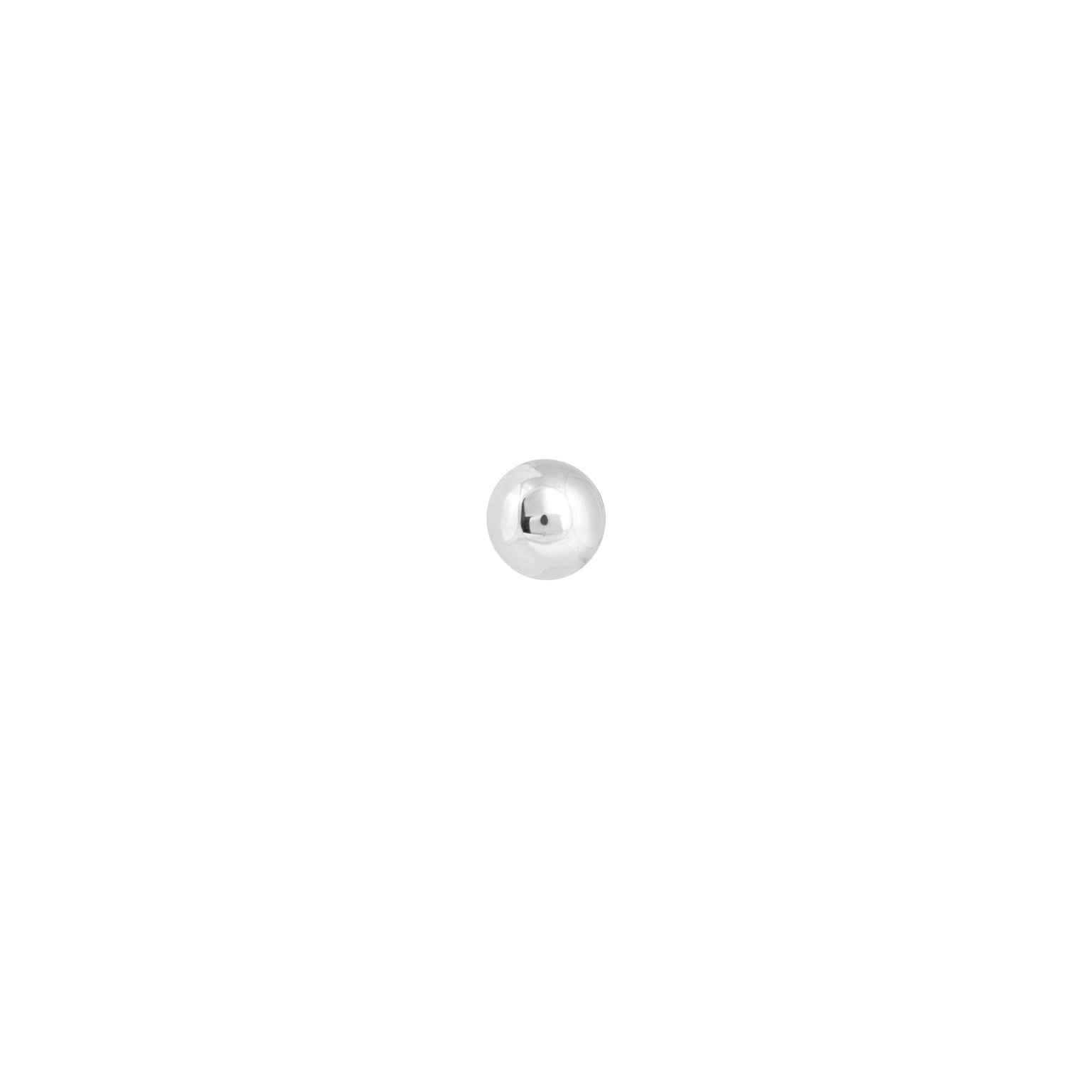 Solid White Gold Large Ball Piercing Stud