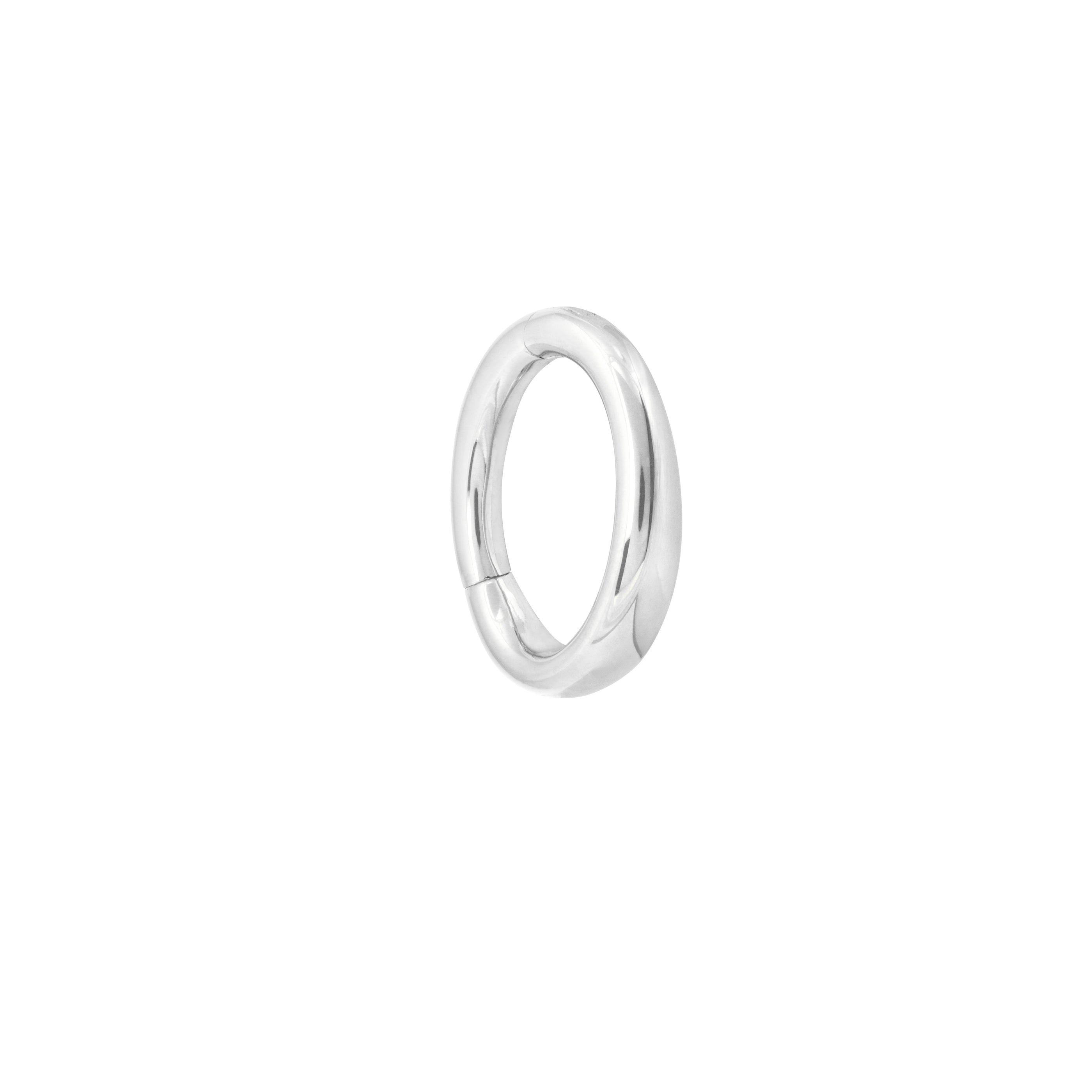 Solid White Gold Graduated Rook Hoop