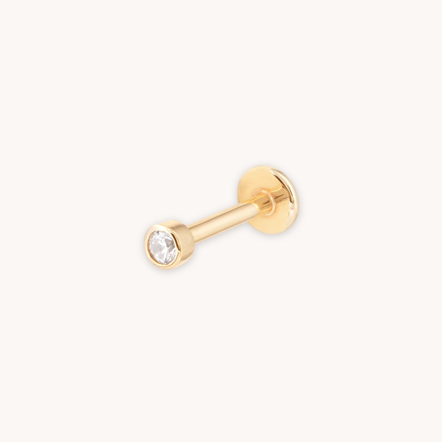 SOLID GOLD GEM PIERCING STUD CUT OUT