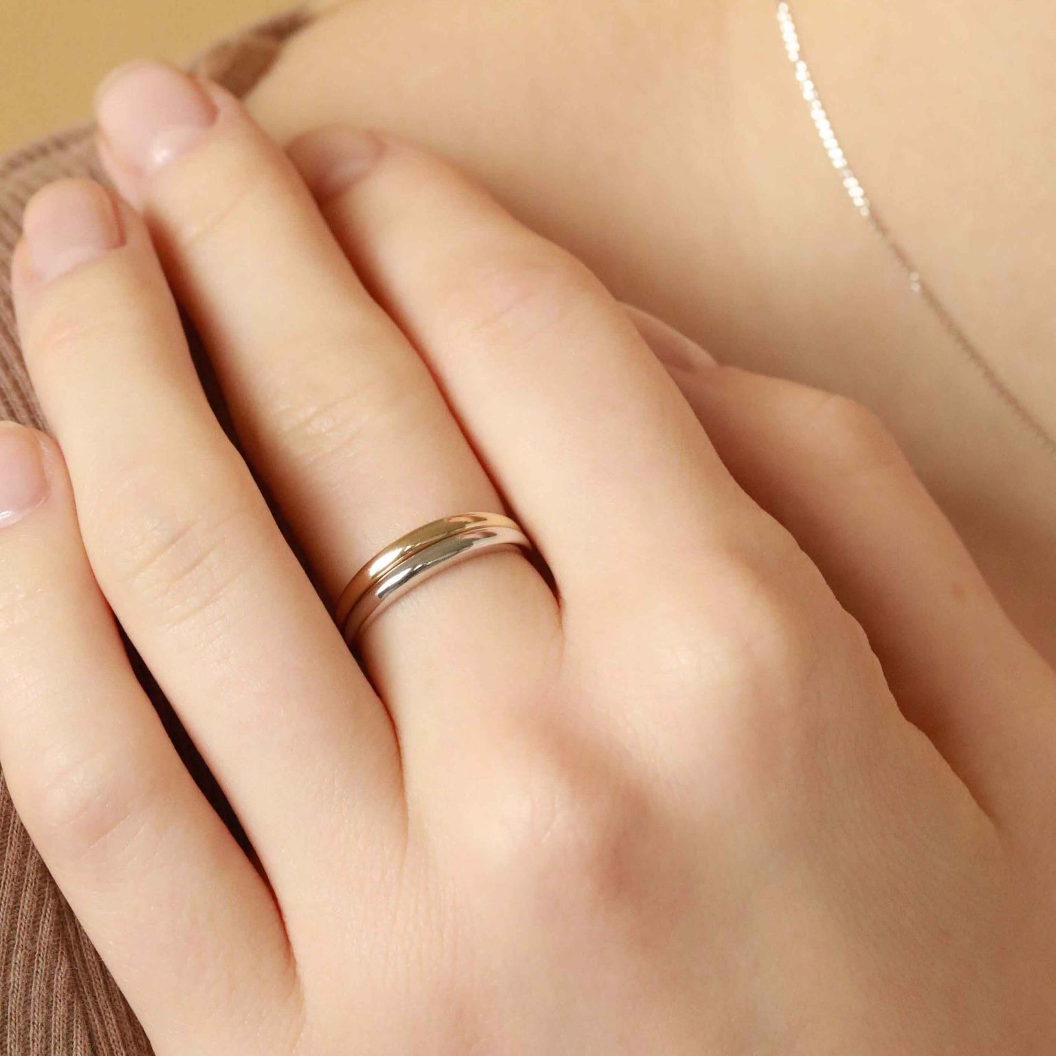 Dome Ring in Solid White Gold